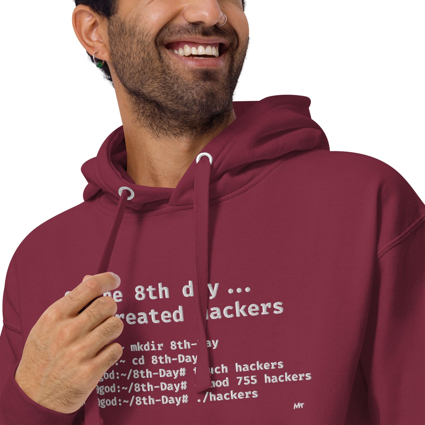 On the 8th day God created hackers - Unisex Hoodie (embroidered) by DarkByteGear