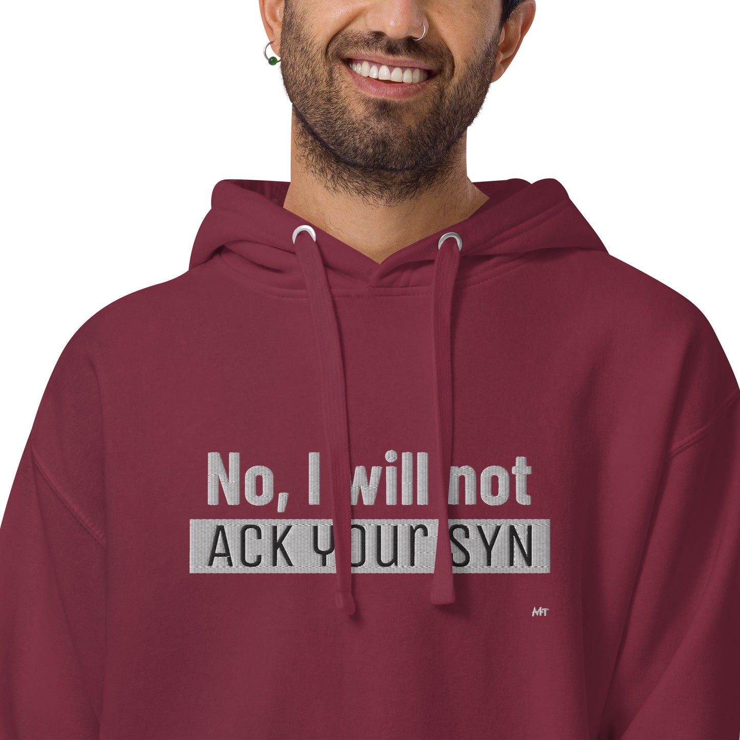 No I will not ack your sin - Unisex Hoodie (embroidered) by DarkByteGear
