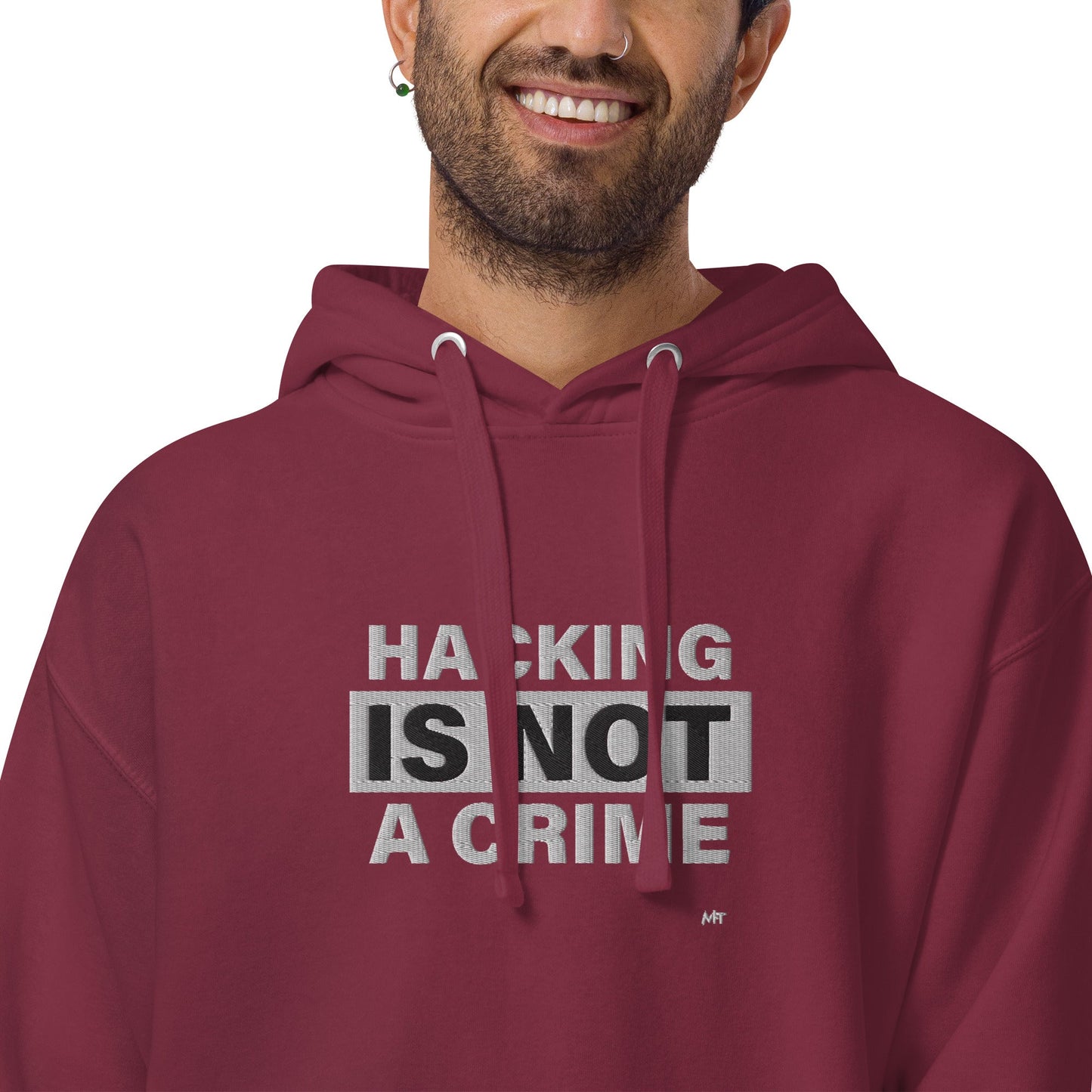 Hacking is not a crime - Unisex Hoodie (embroidered) by DarkByteGear
