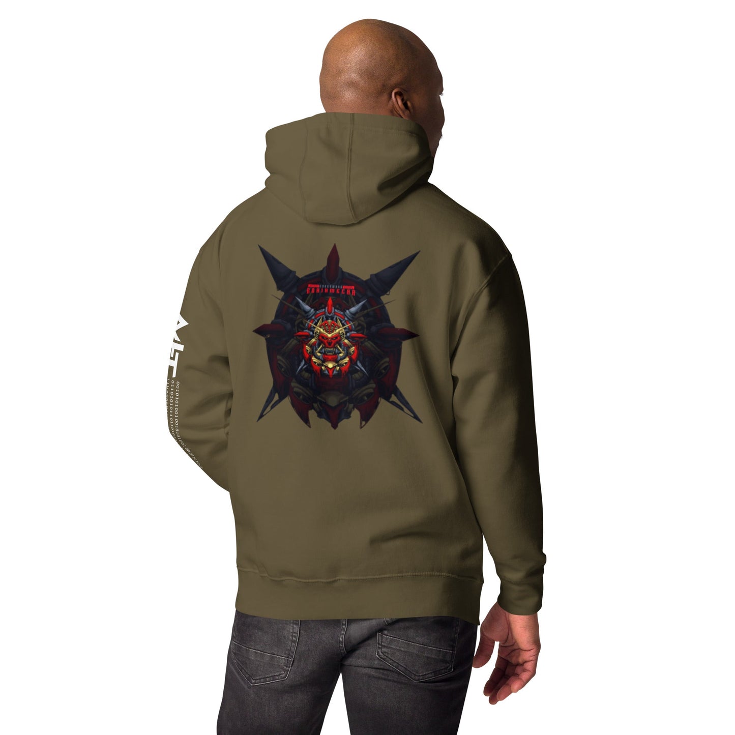 Cyberware Ronin Mecha - Unisex Hoodie ( Back Print ) by DarkByteGear