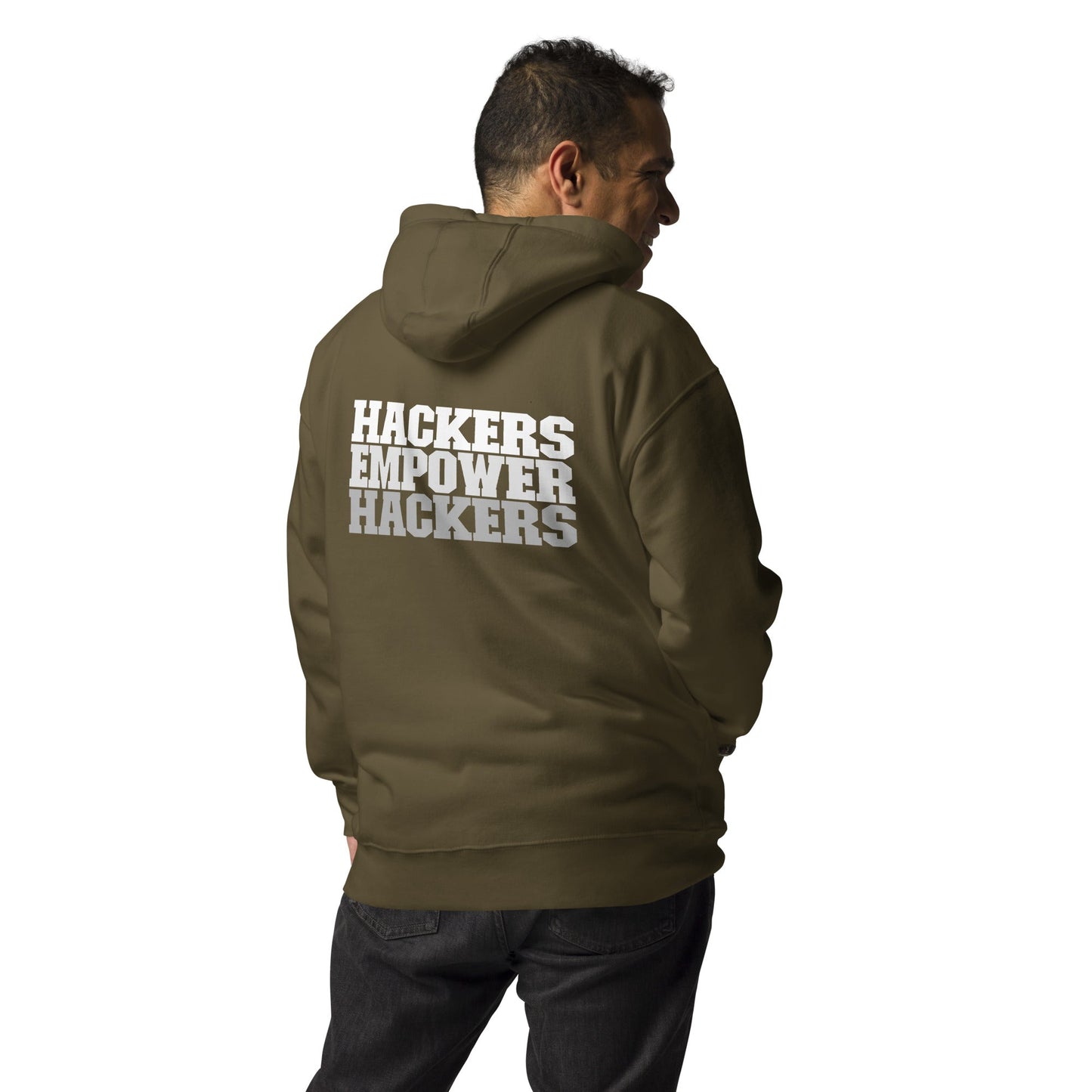 Hackers Empower Hackers V2 - Unisex Hoodie ( Back Print ) by DarkByteGear