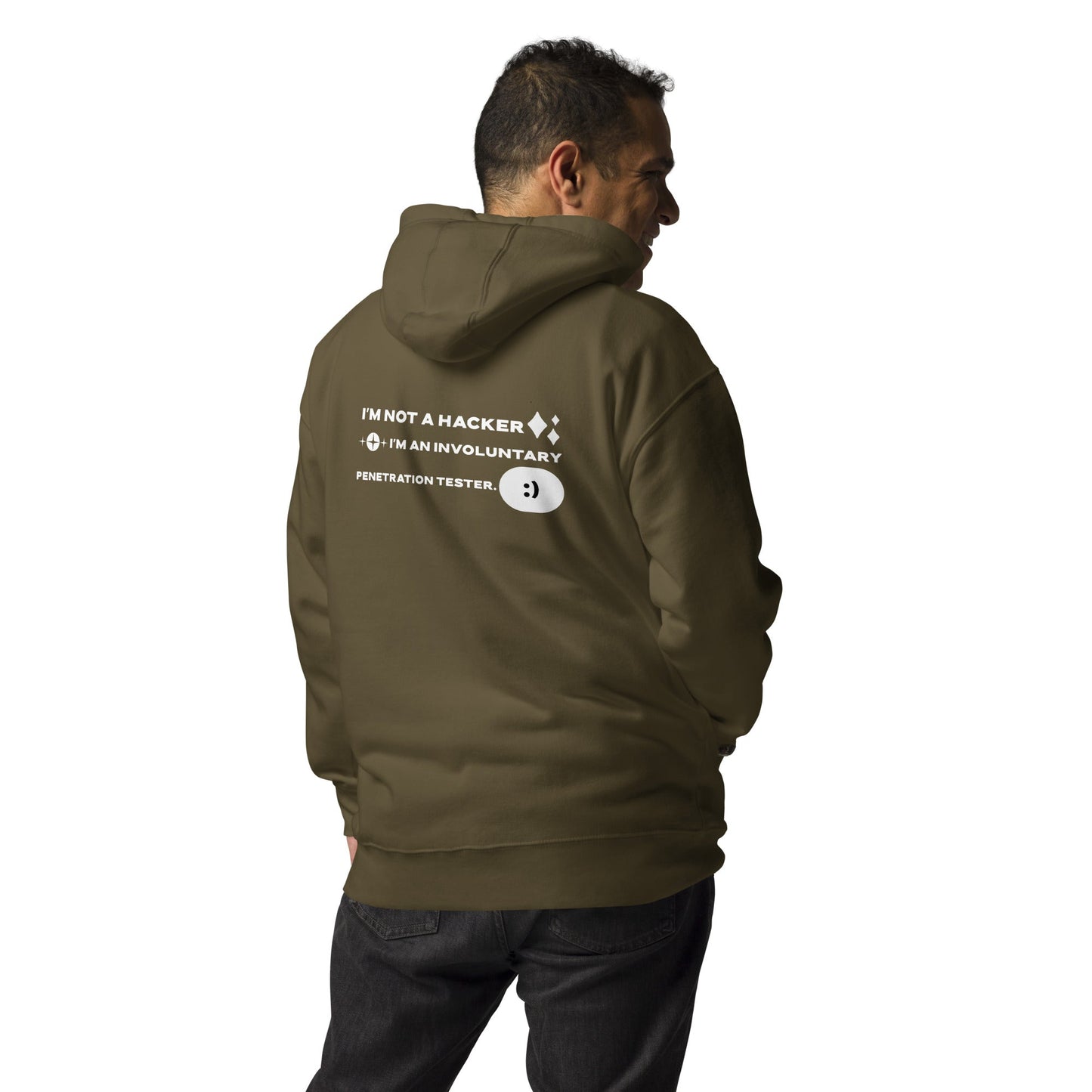 I'm not a Hacker: I am an involuntary penetration tester - Unisex Hoodie ( Back Print ) by DarkByteGear