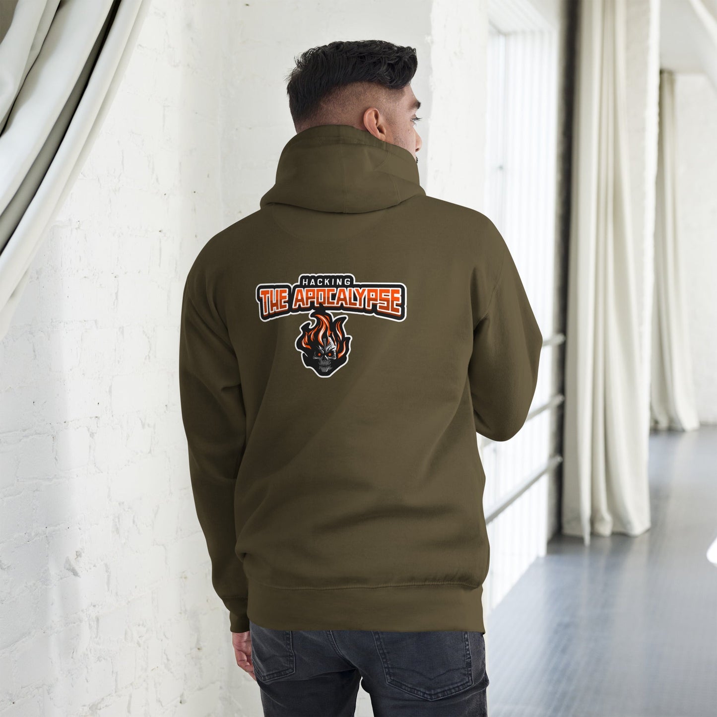 Hacking the Apocalypse V1 - Unisex Hoodie ( Back Print ) by DarkByteGear
