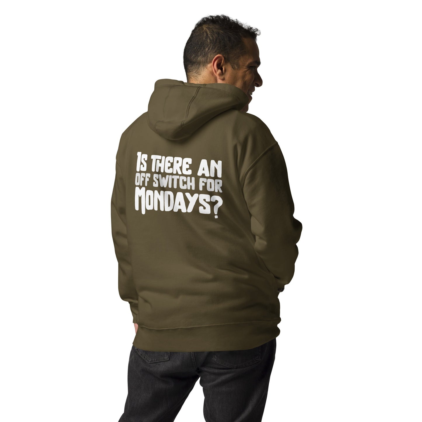 Is there an OFF switch for Mondays? - Unisex Hoodie ( Back Print ) by DarkByteGear