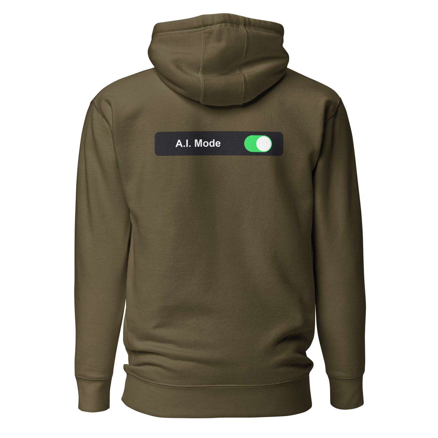 AI mode On - Unisex Hoodie (back print) by DarkByteGear