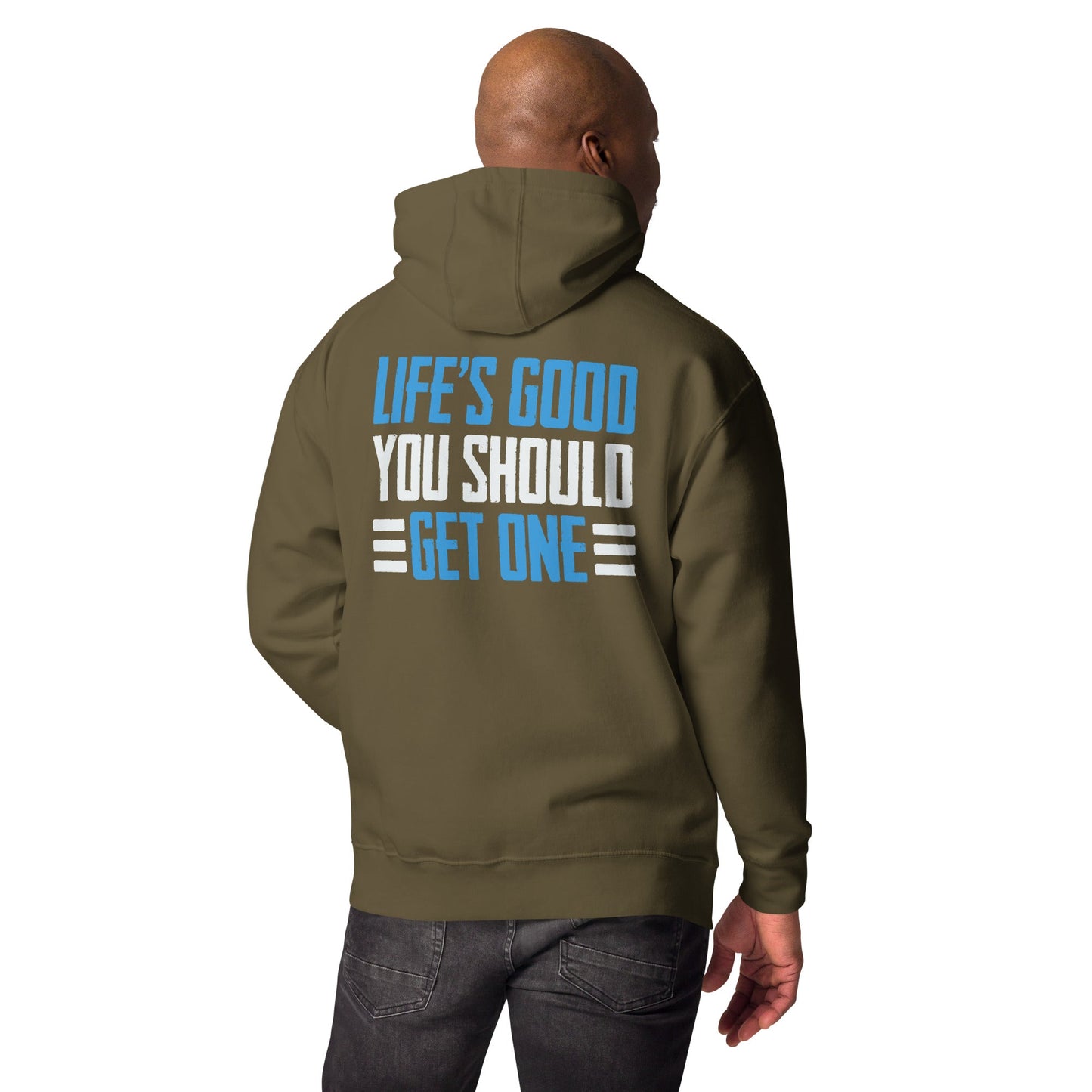 Life is good; you should get one - Unisex Hoodie ( Back Print ) by DarkByteGear