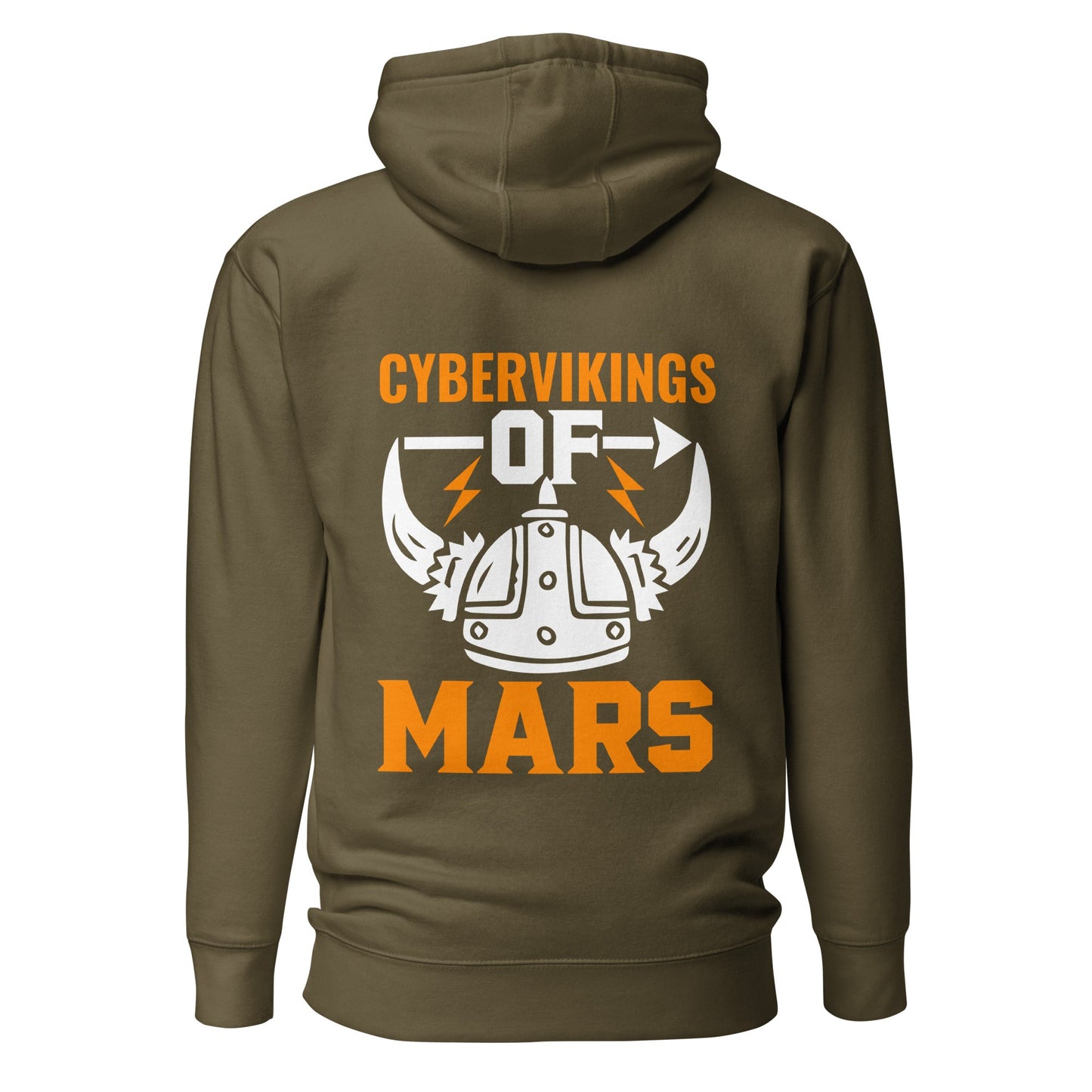 Cyberviking of Mars - Unisex Hoodie ( Back Print ) by DarkByteGear