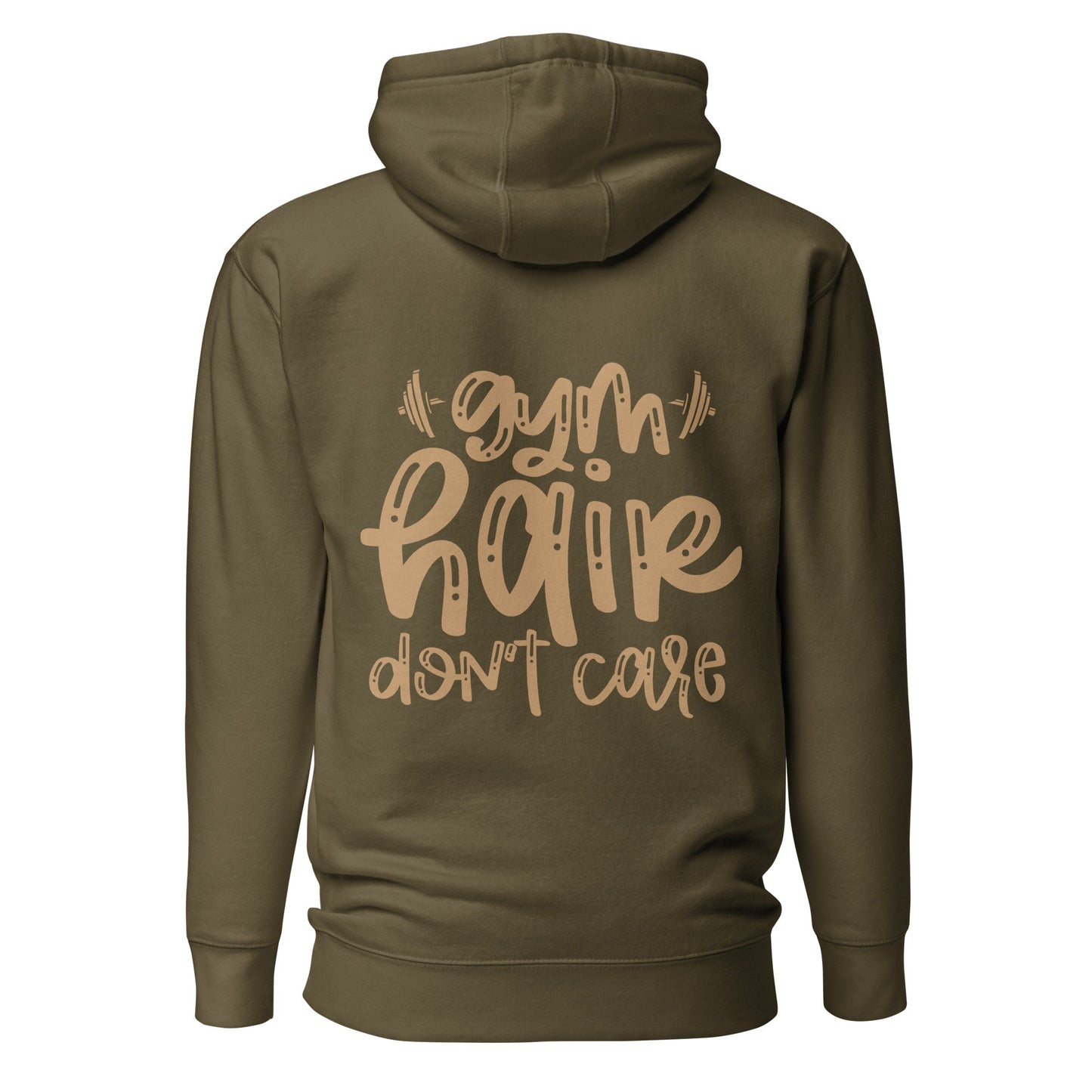 Gym Hair Don't Care - Unisex Hoodie ( Back Print ) by DarkByteGear