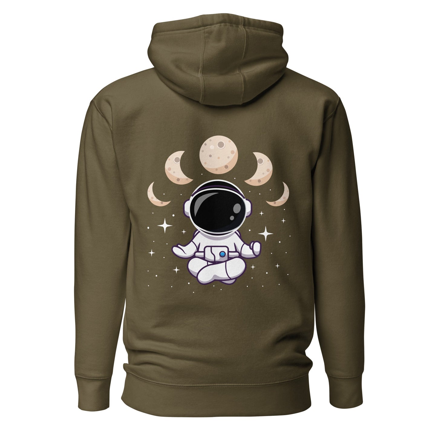 Astronaut Meditation - Unisex Hoodie ( Back Print ) by DarkByteGear