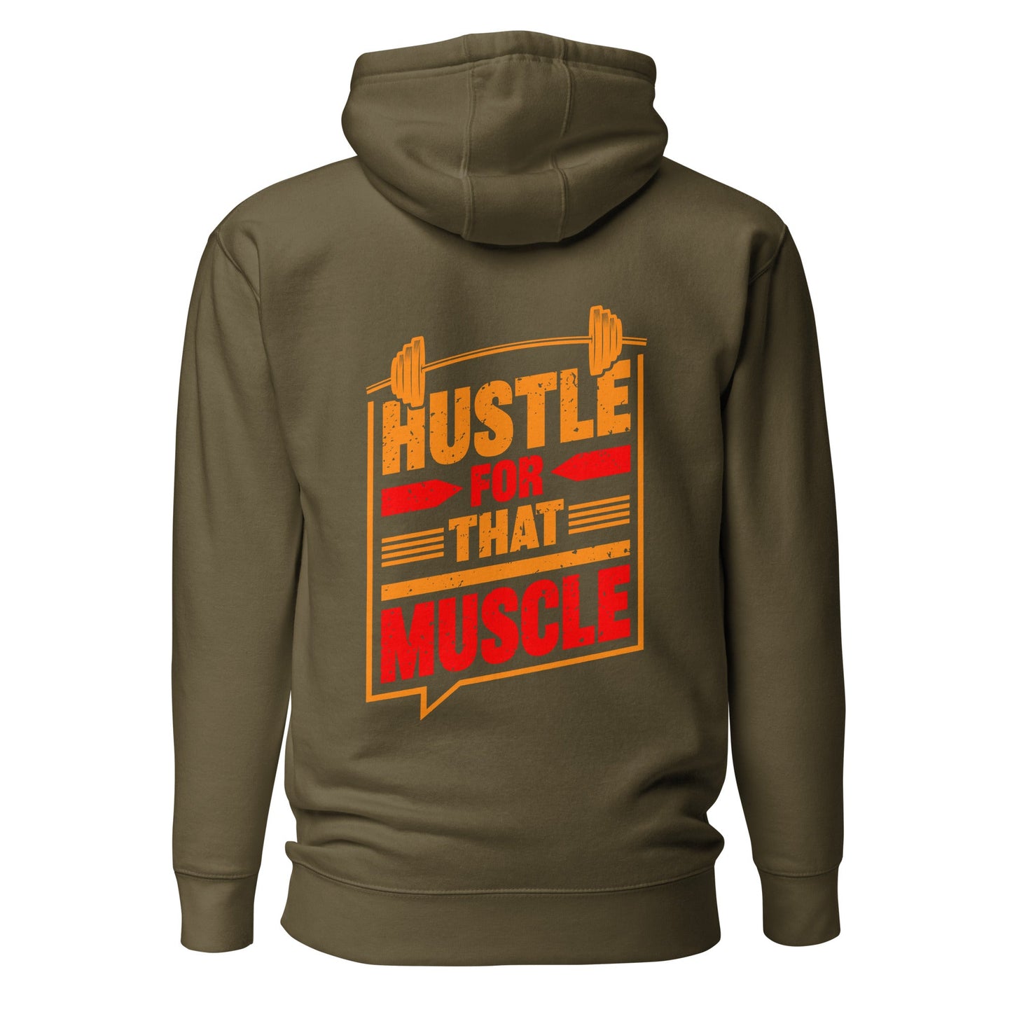 Hustle for that Muscle - Unisex Hoodie ( Back Print ) by DarkByteGear