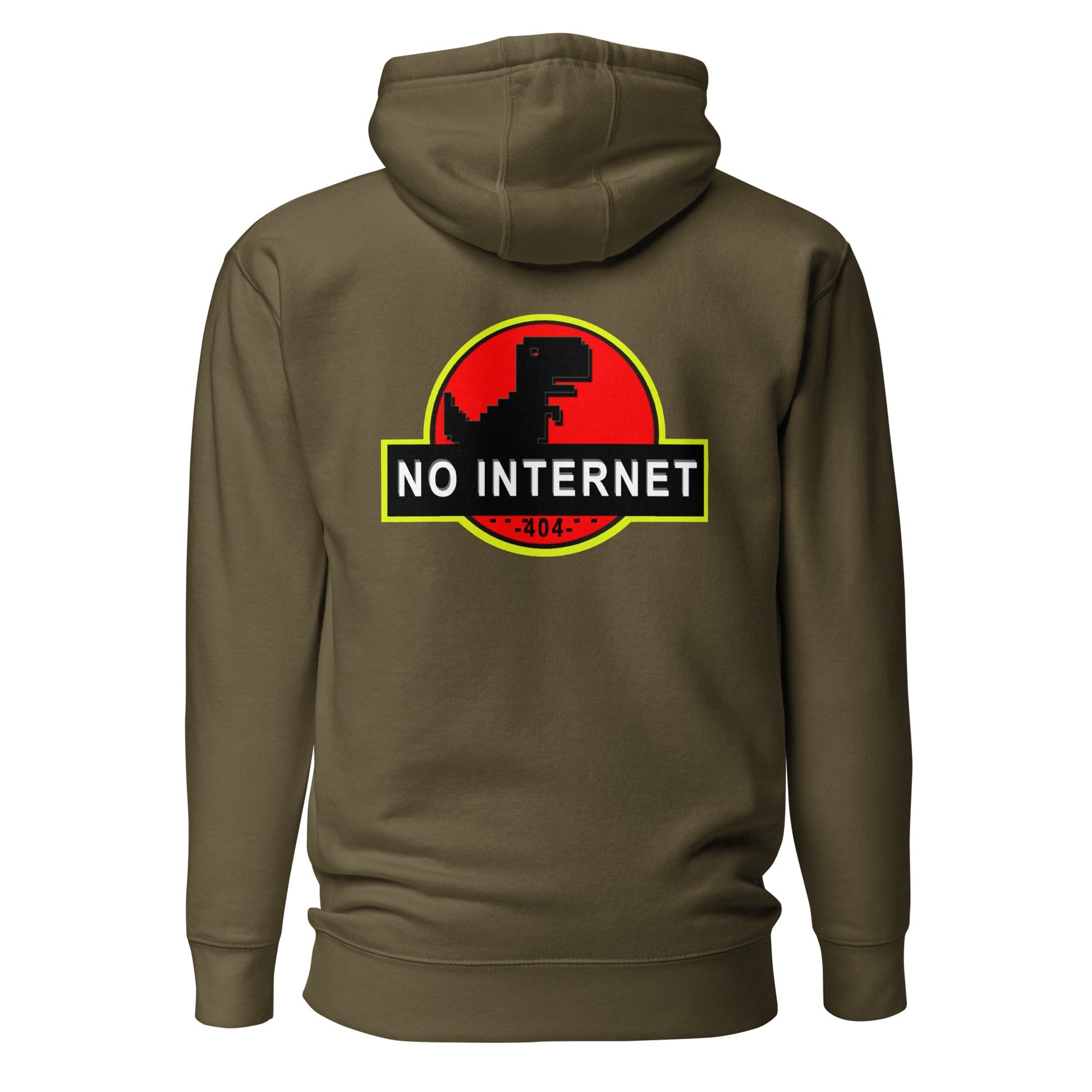 No internet 404 - Unisex Hoodie (back print) by DarkByteGear