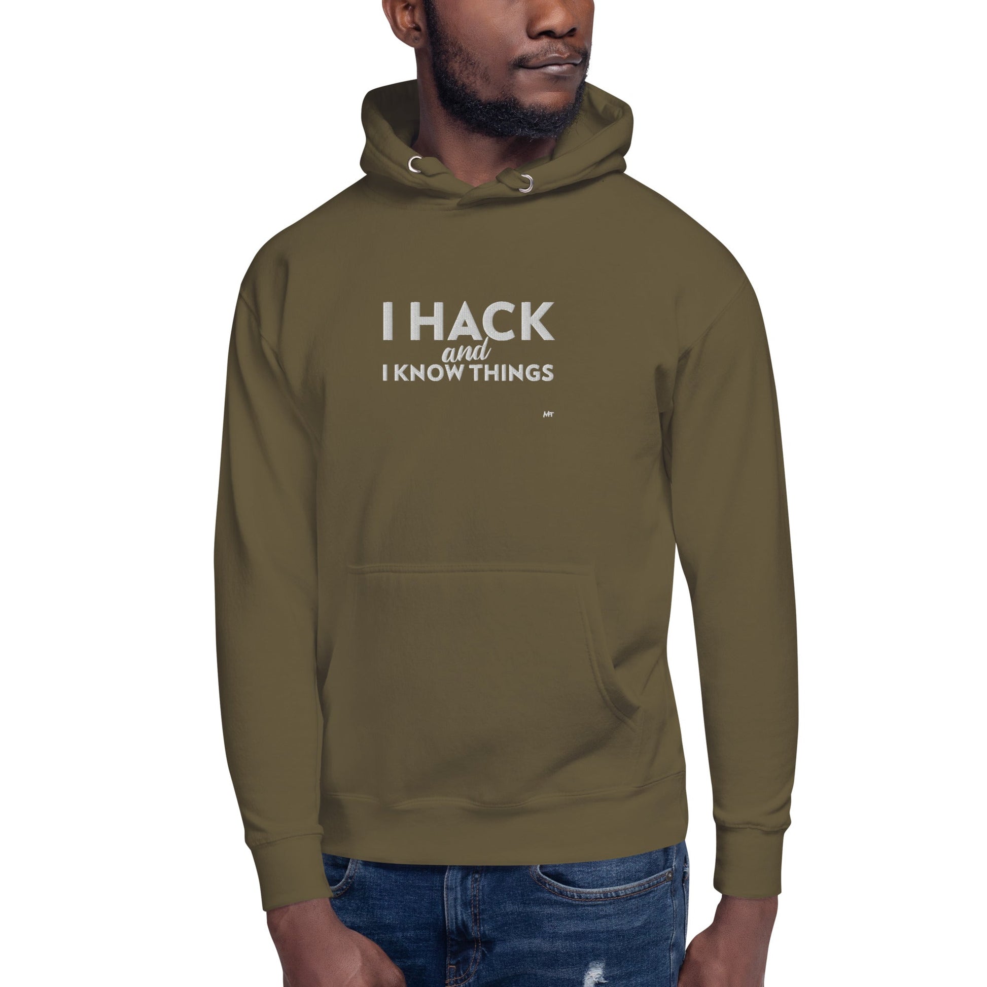 I hack and I know things - Unisex Hoodie (embroidered) by DarkByteGear