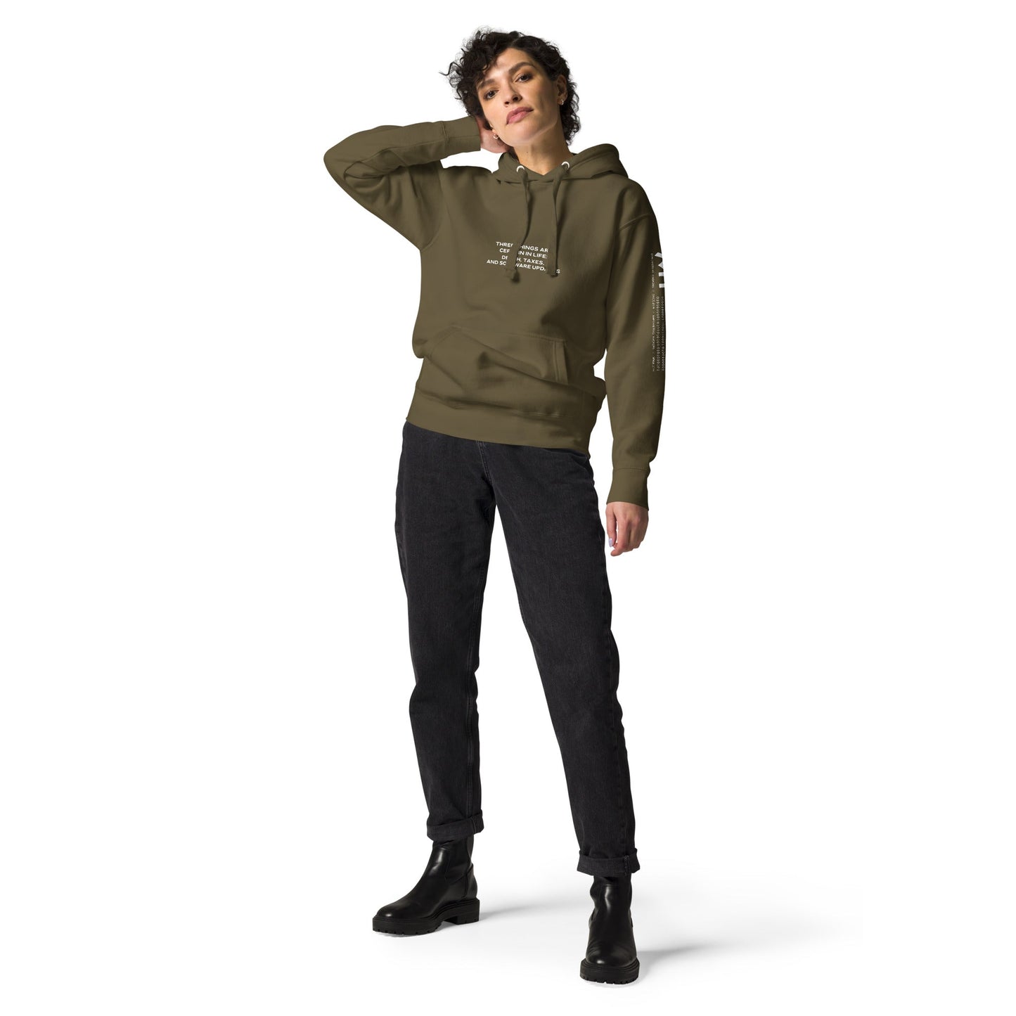 Three Things are certain in life Death, Taxes and Software Updates V1 - Unisex Hoodie by DarkByteGear