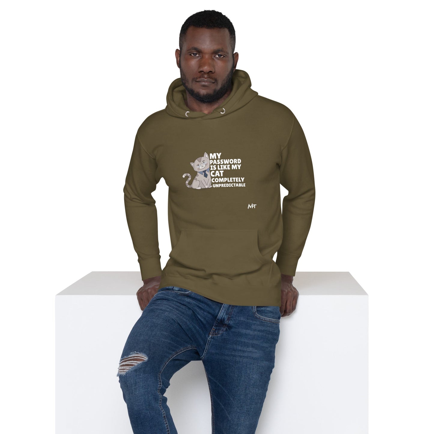 My password is like my cat completely unpredictable - Unisex Hoodie by DarkByteGear