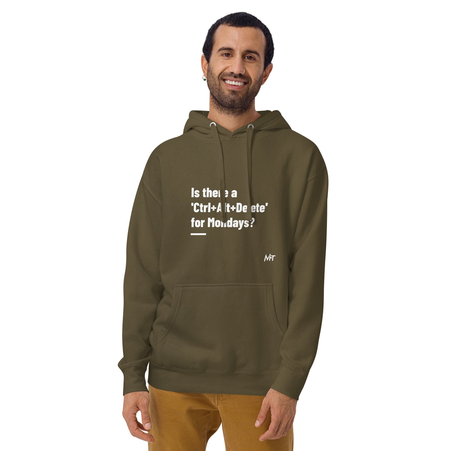 Is there a 'Ctrl+Alt+Delete' for Mondays? - Unisex Hoodie ( Back Print ) by DarkByteGear