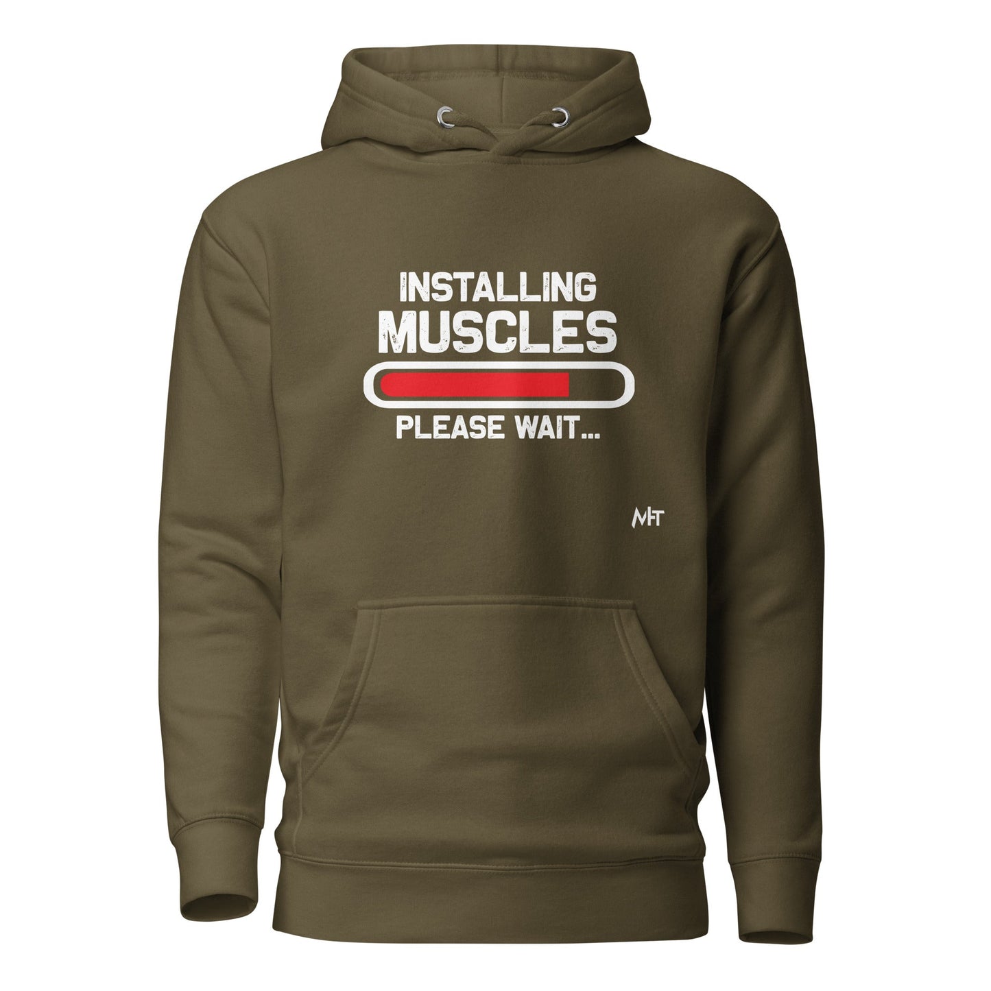 Installing muscles please wait - Unisex Hoodie by DarkByteGear