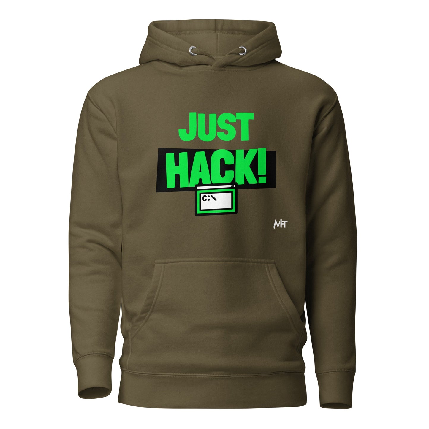 Just Hack (Green text) - Unisex Hoodie by DarkByteGear
