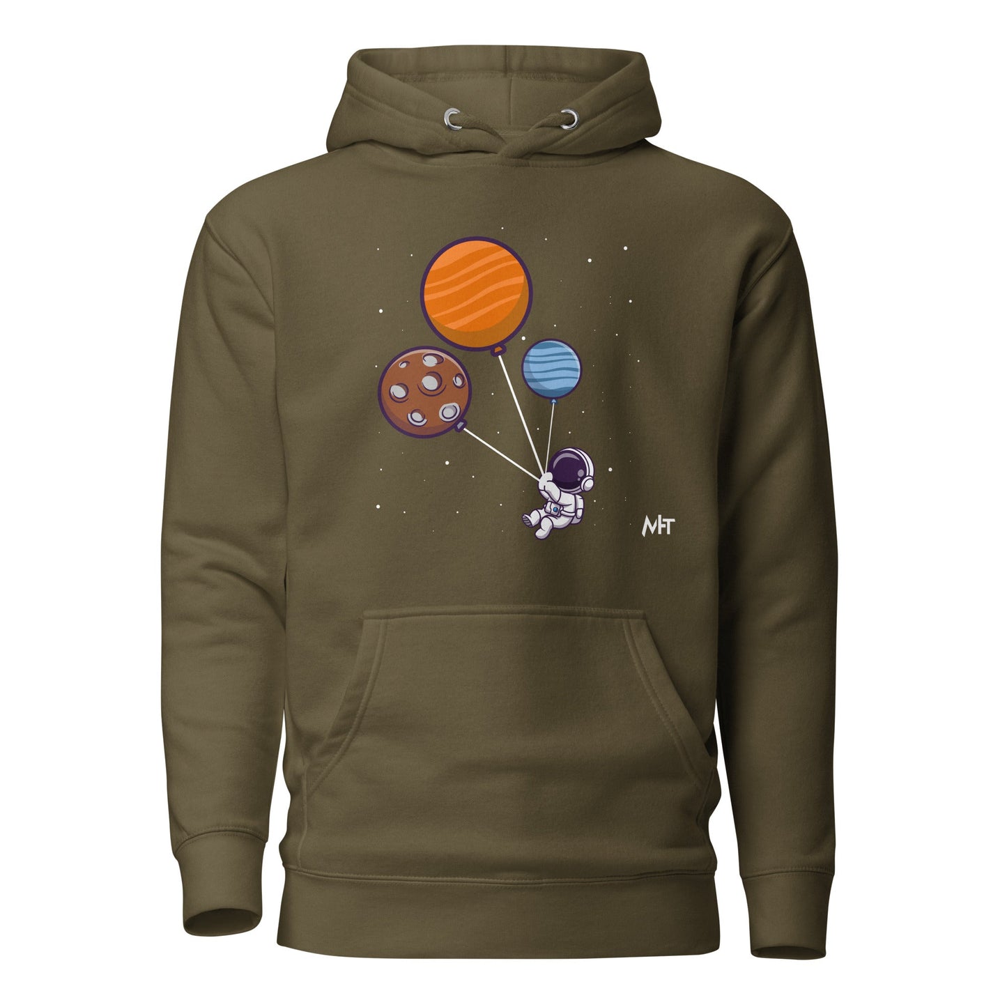 Astronaut with Balloons in Space - Unisex Hoodie by DarkByteGear