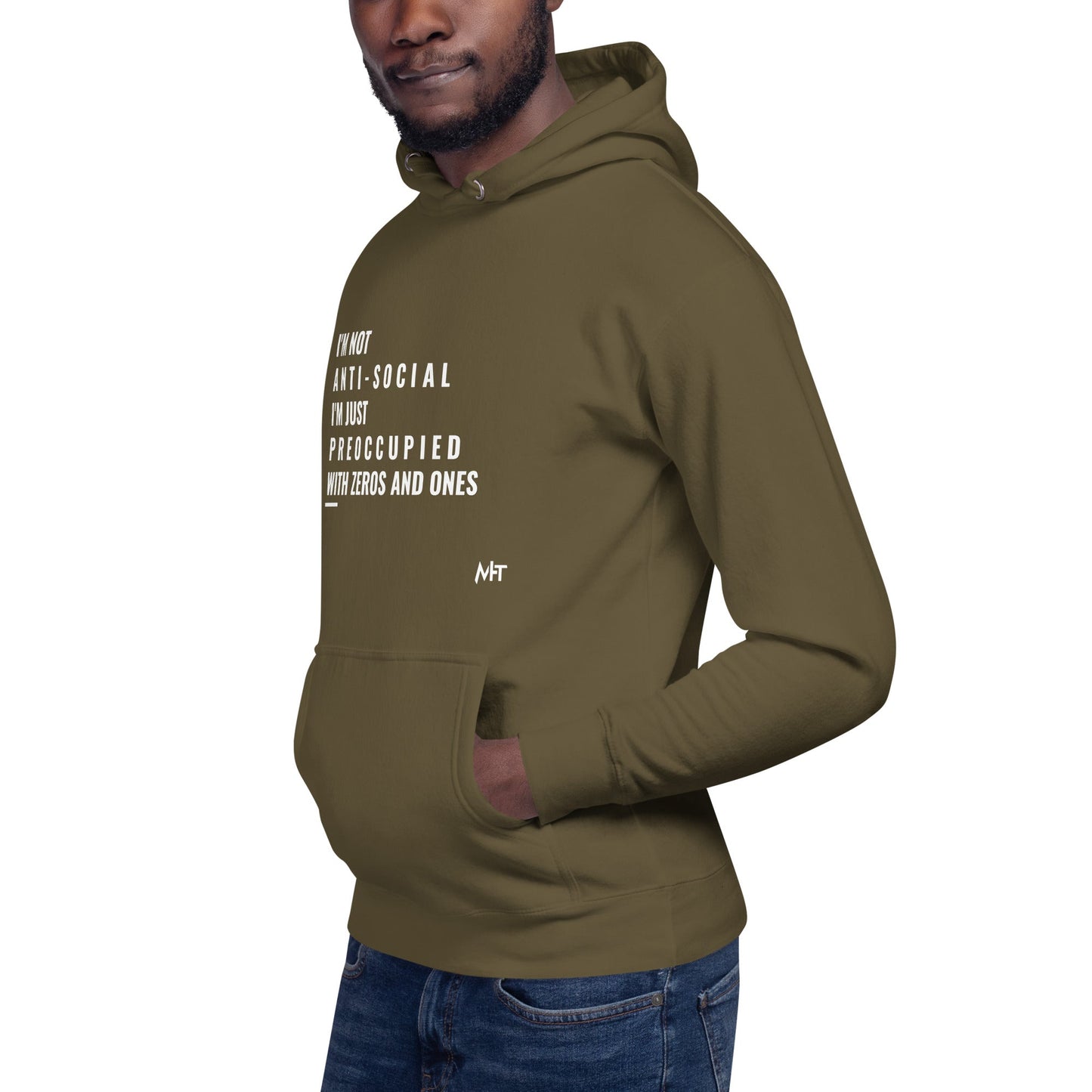 I'm not anti-social: I'm just preoccupied with zeros and ones - Unisex Hoodie by DarkByteGear