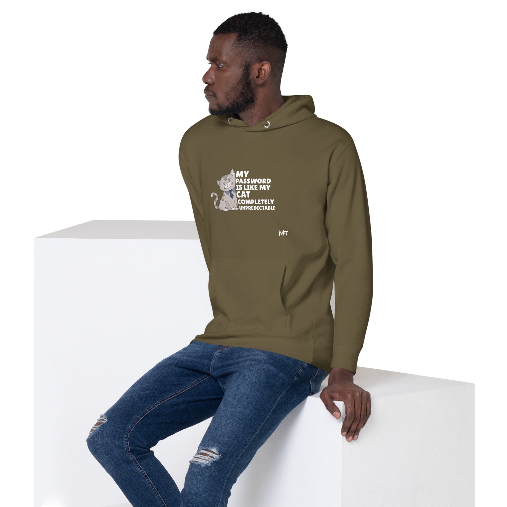 My password is like my cat completely unpredictable - Unisex Hoodie by DarkByteGear