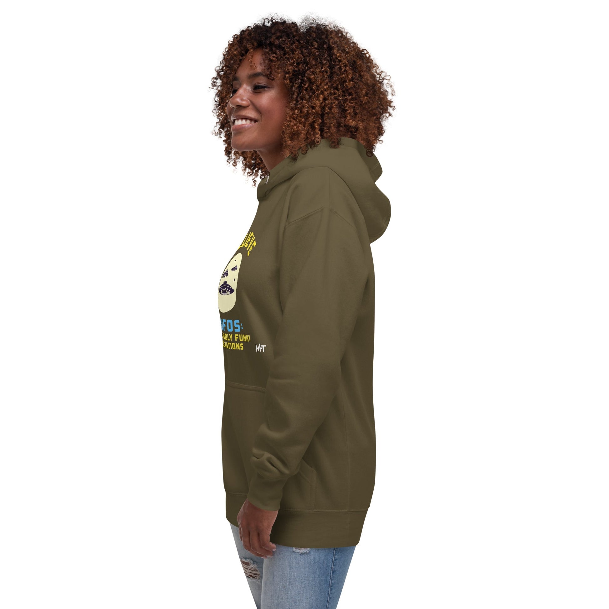 I believe in UFOs Unbelievably Funny Observations - Unisex Hoodie by DarkByteGear