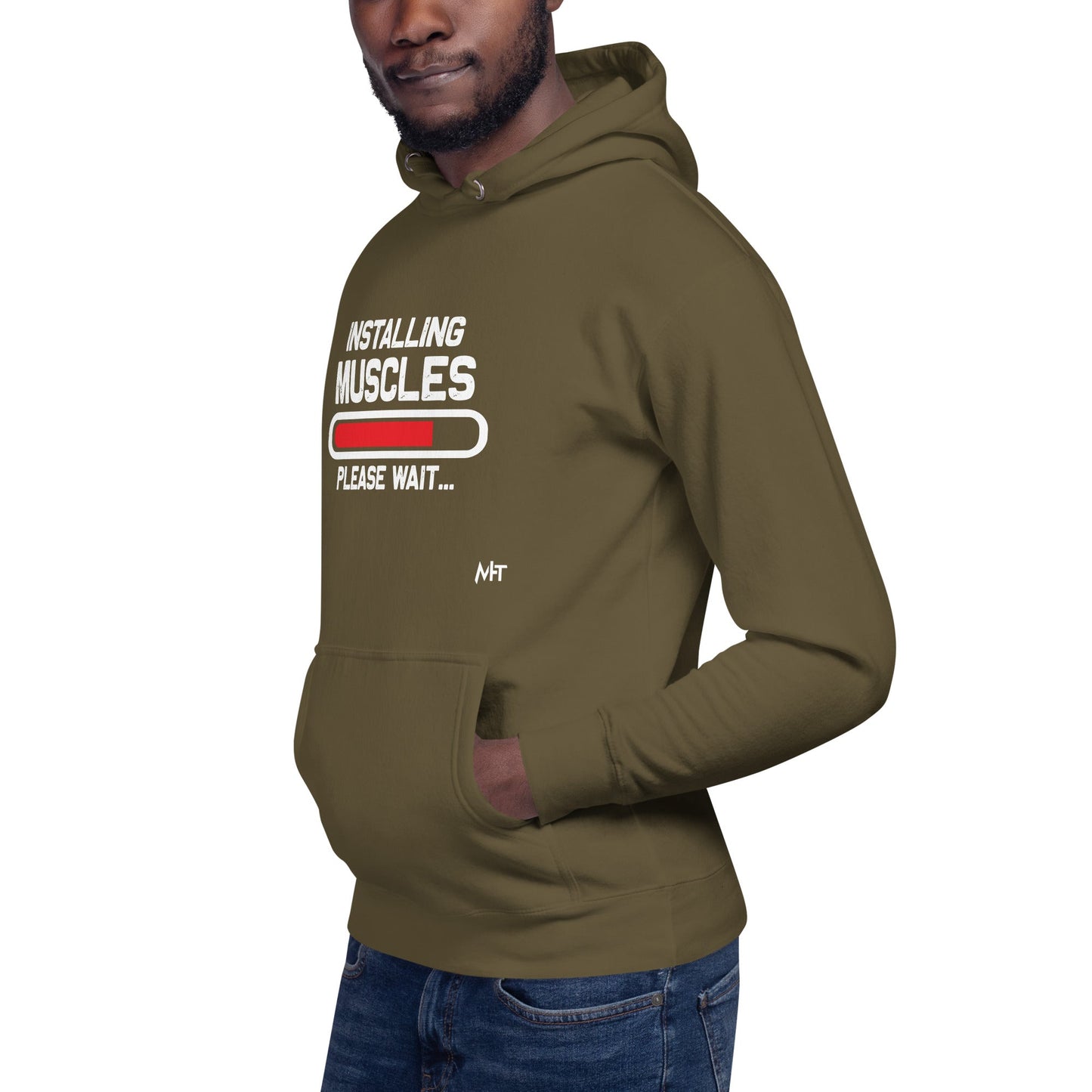 Installing Muscles Please Wait.... - Unisex Hoodie by DarkByteGear