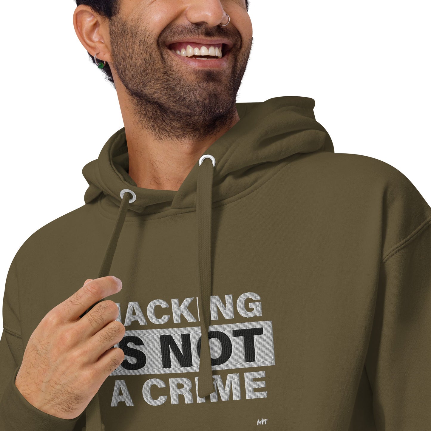 Hacking is not a crime - Unisex Hoodie (embroidered) by DarkByteGear