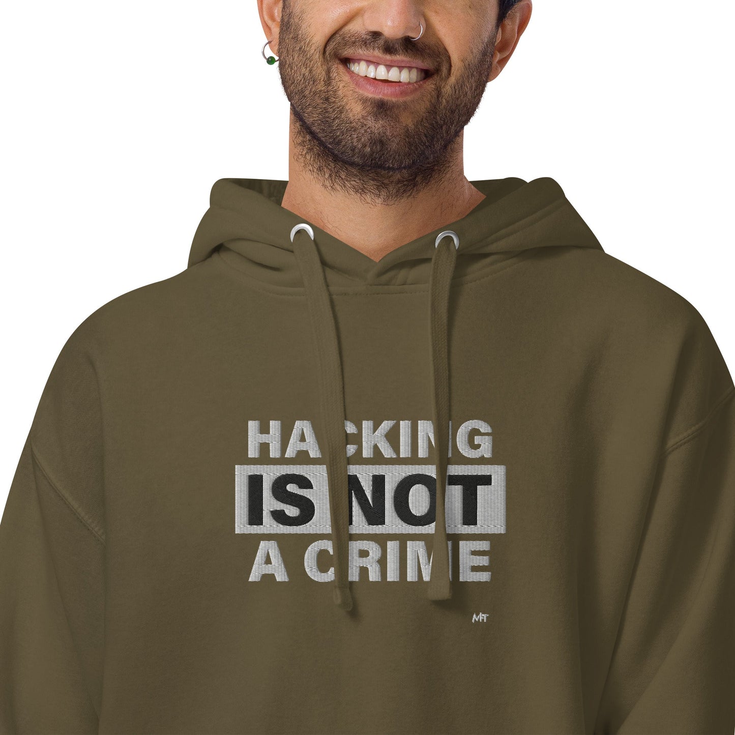 Hacking is not a crime - Unisex Hoodie (embroidered) by DarkByteGear