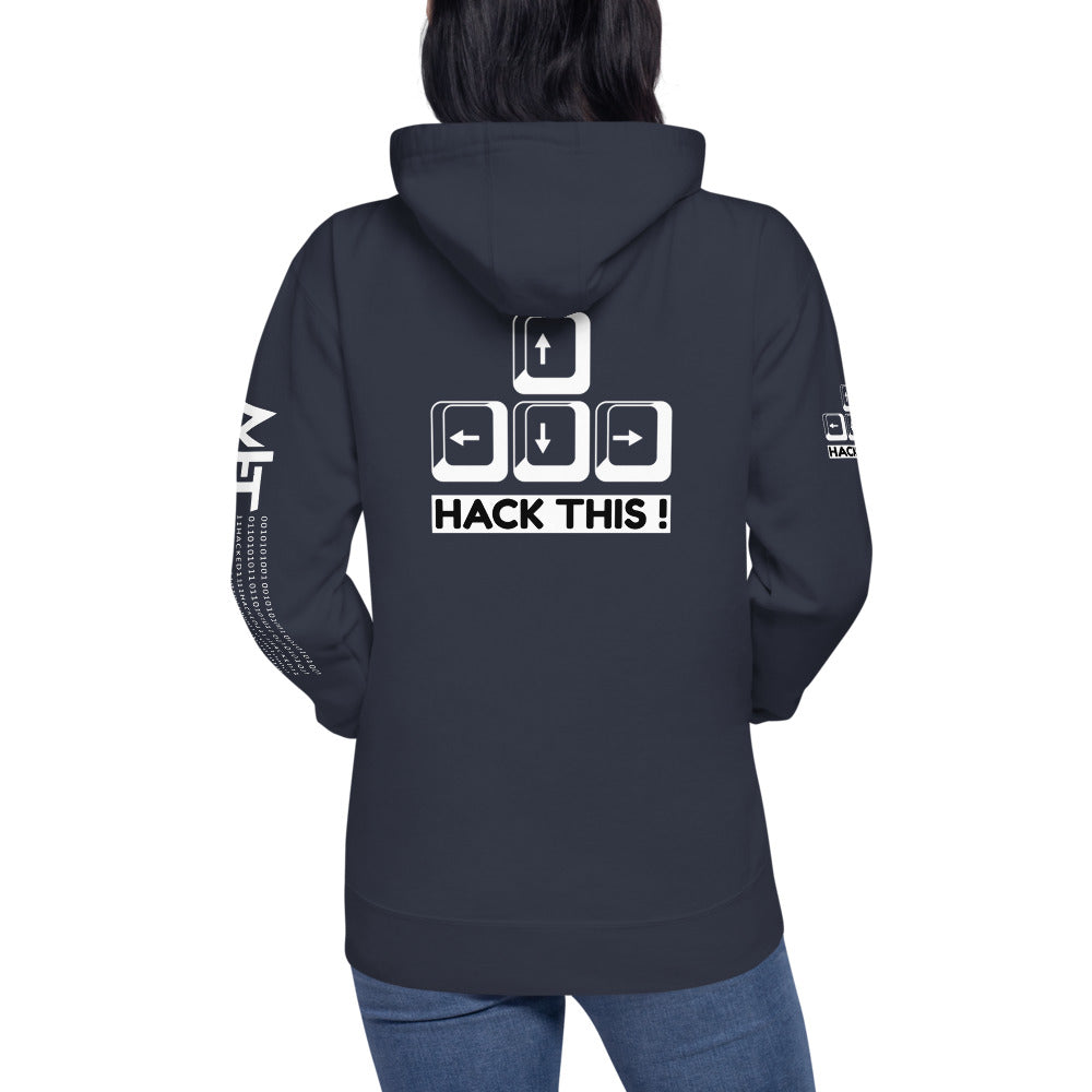Hack this - Unisex Hoodie (back print) by DarkByteGear