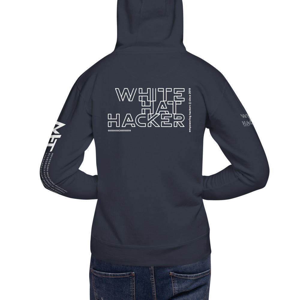 White hat hacker - Unisex Hoodie (back print) by DarkByteGear
