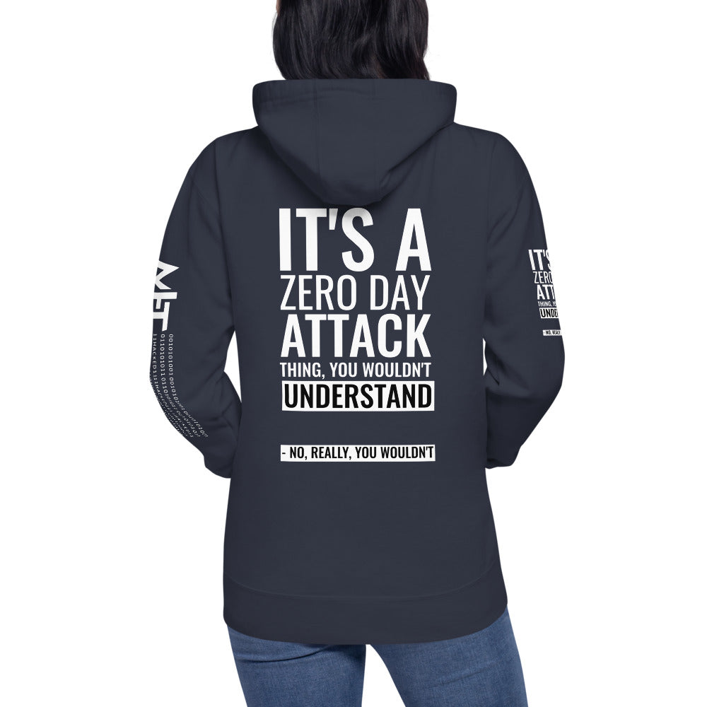 Its a 0 day attack - Unisex Hoodie (back print) by DarkByteGear
