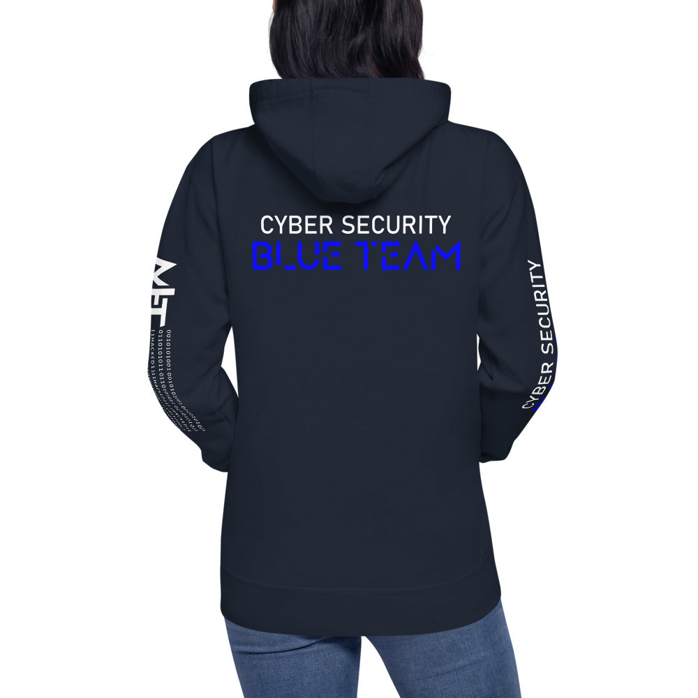 Cybersecurity Blue Team v4 - Unisex Hoodie (back print) by DarkByteGear