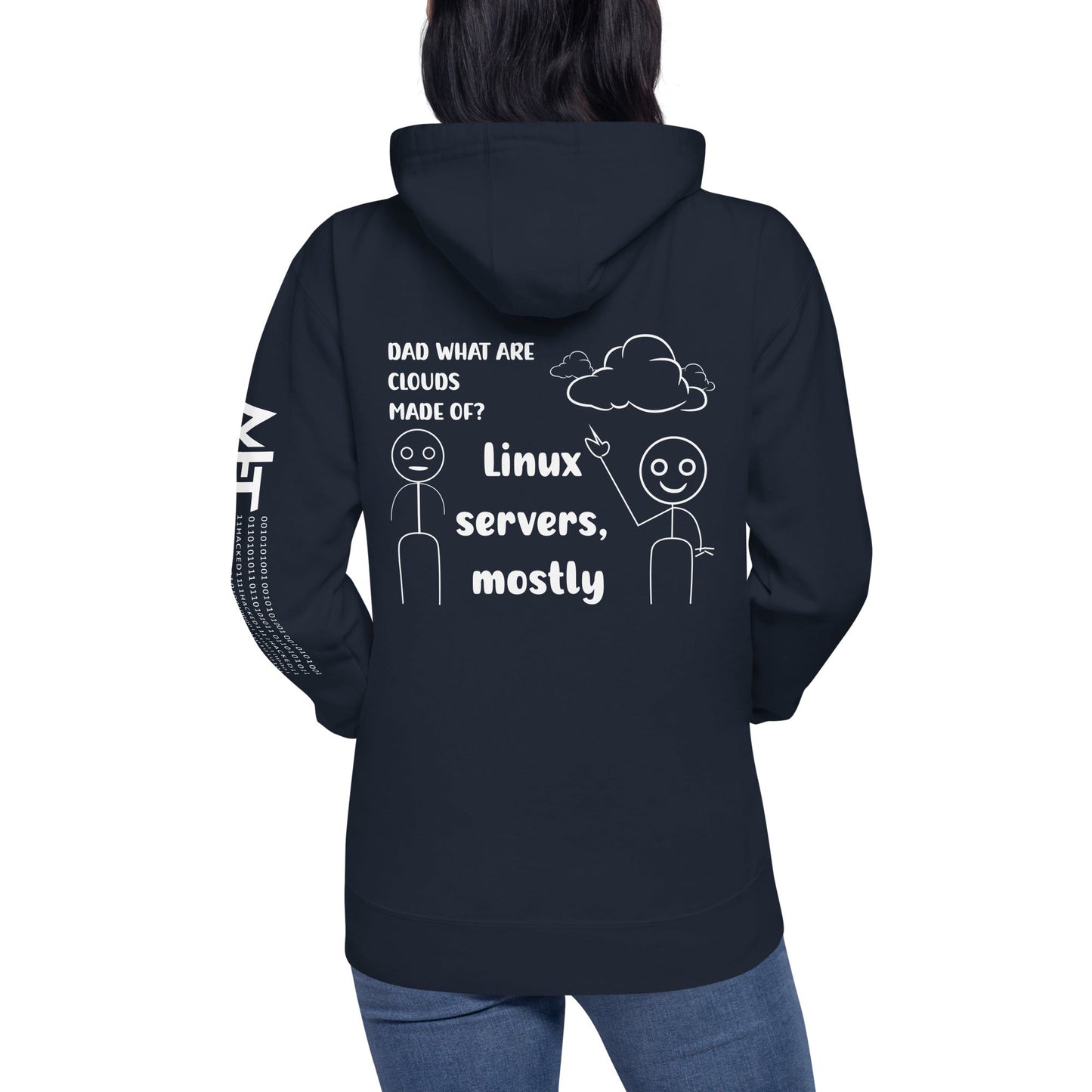 Linux Servers Mostly -Unisex Hoodie (back print) by DarkByteGear