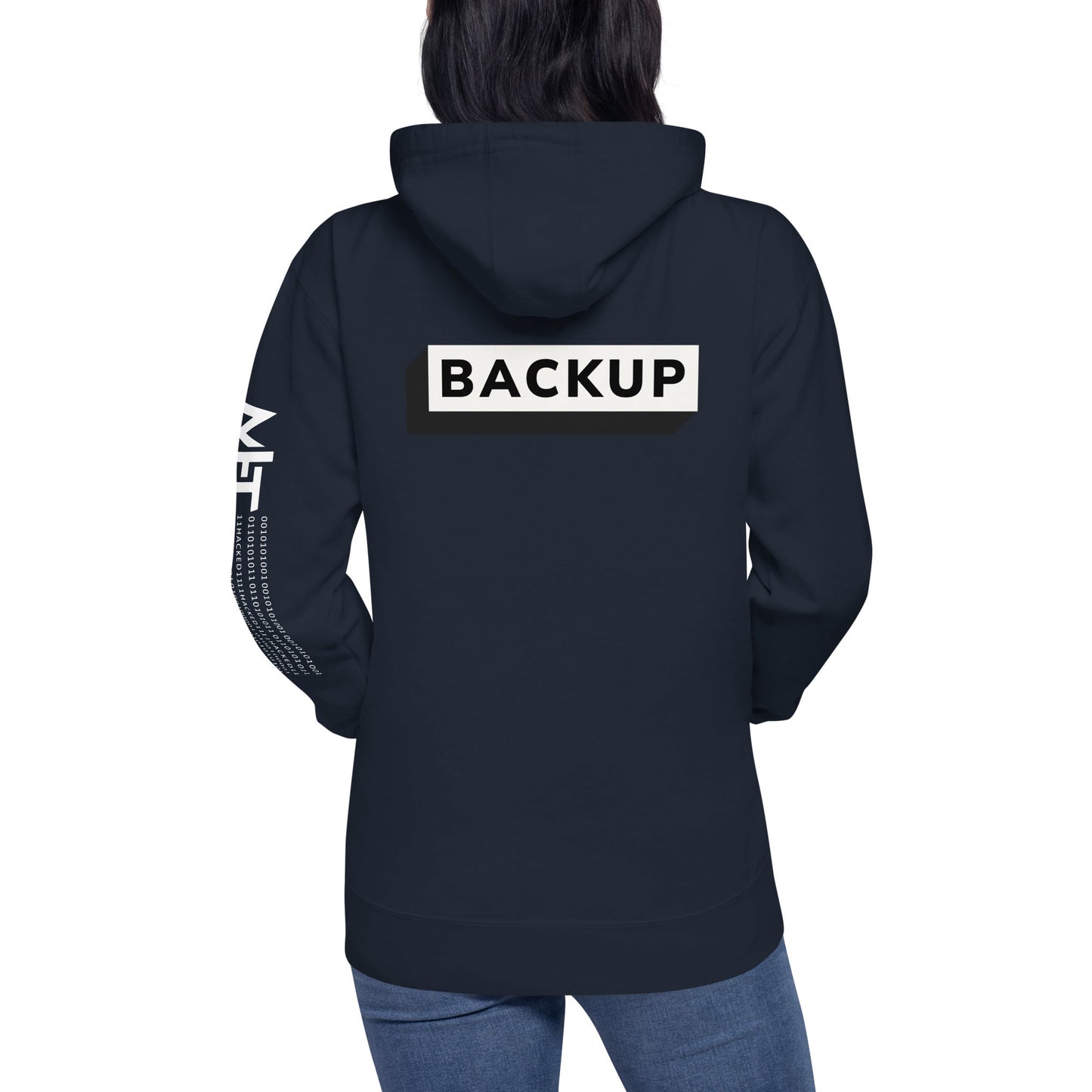 Backup - Unisex Hoodie (back print) by DarkByteGear