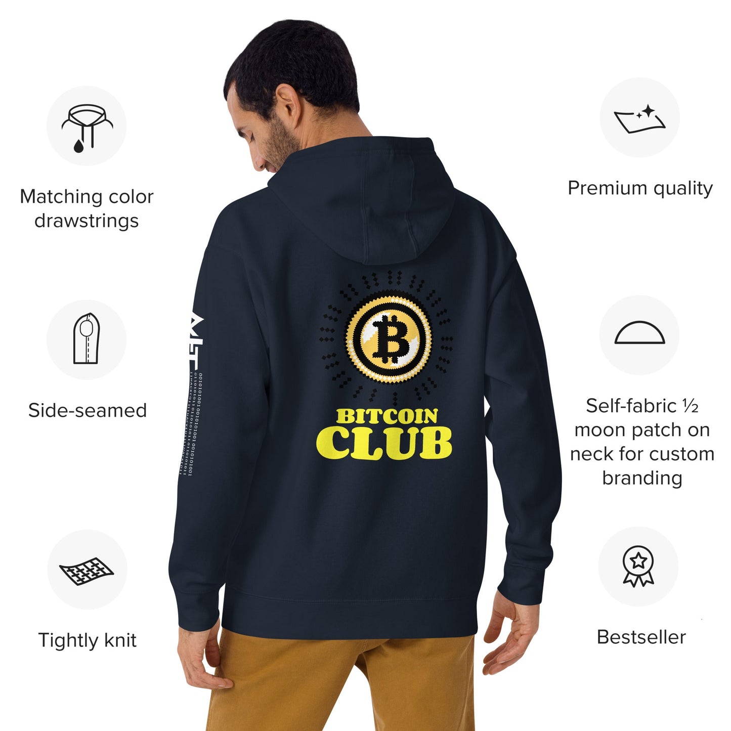 Bit Coin Club 8 bit style - Unisex Hoodie by DarkByteGear