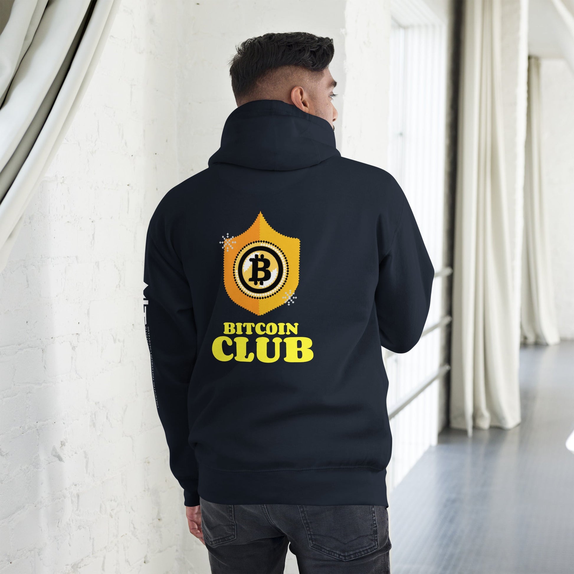 Bitcoin Club V2 Unisex Hoodie ( Back Print ) by DarkByteGear