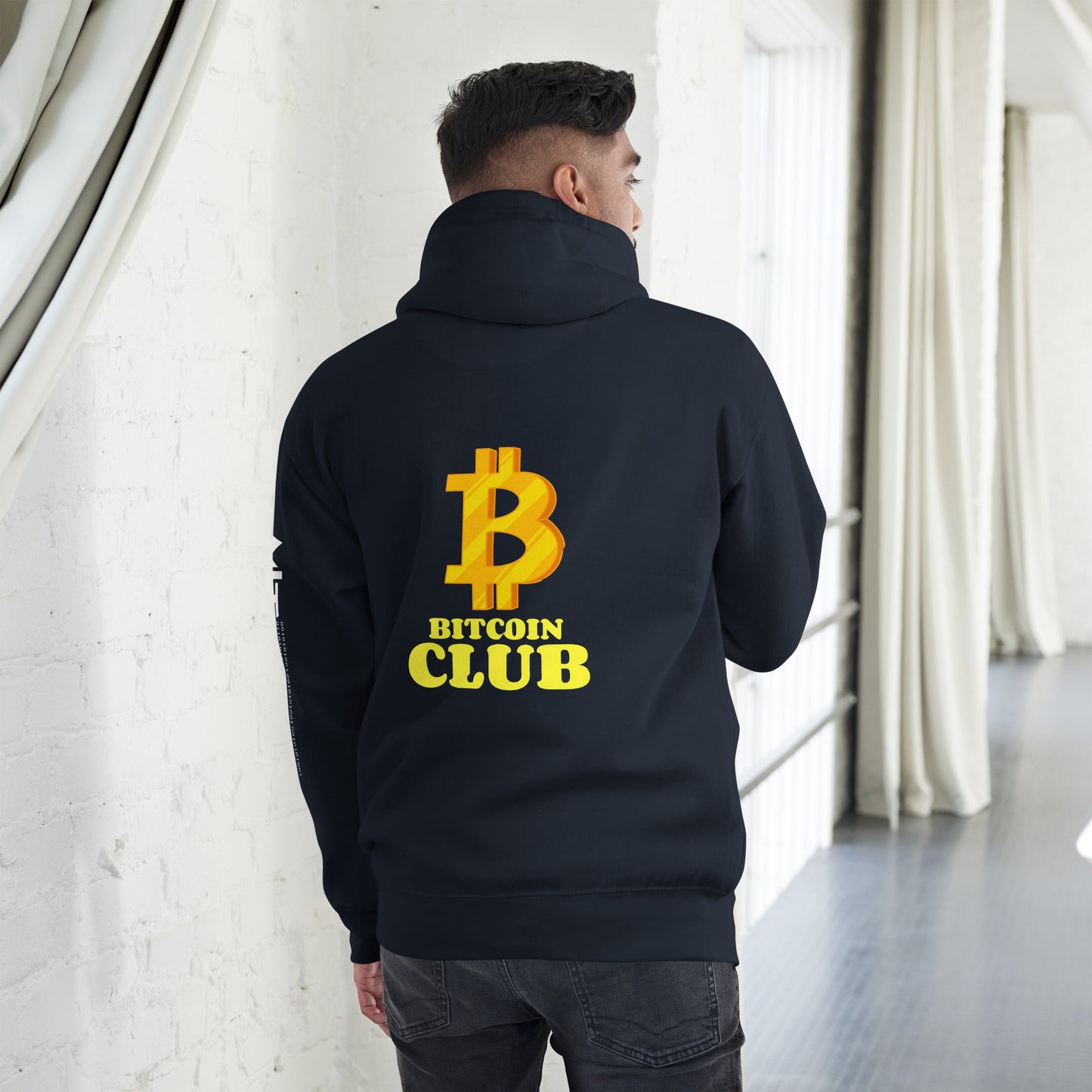 BITCOIN CLUB V5 - Unisex Hoodie ( Back Print ) by DarkByteGear