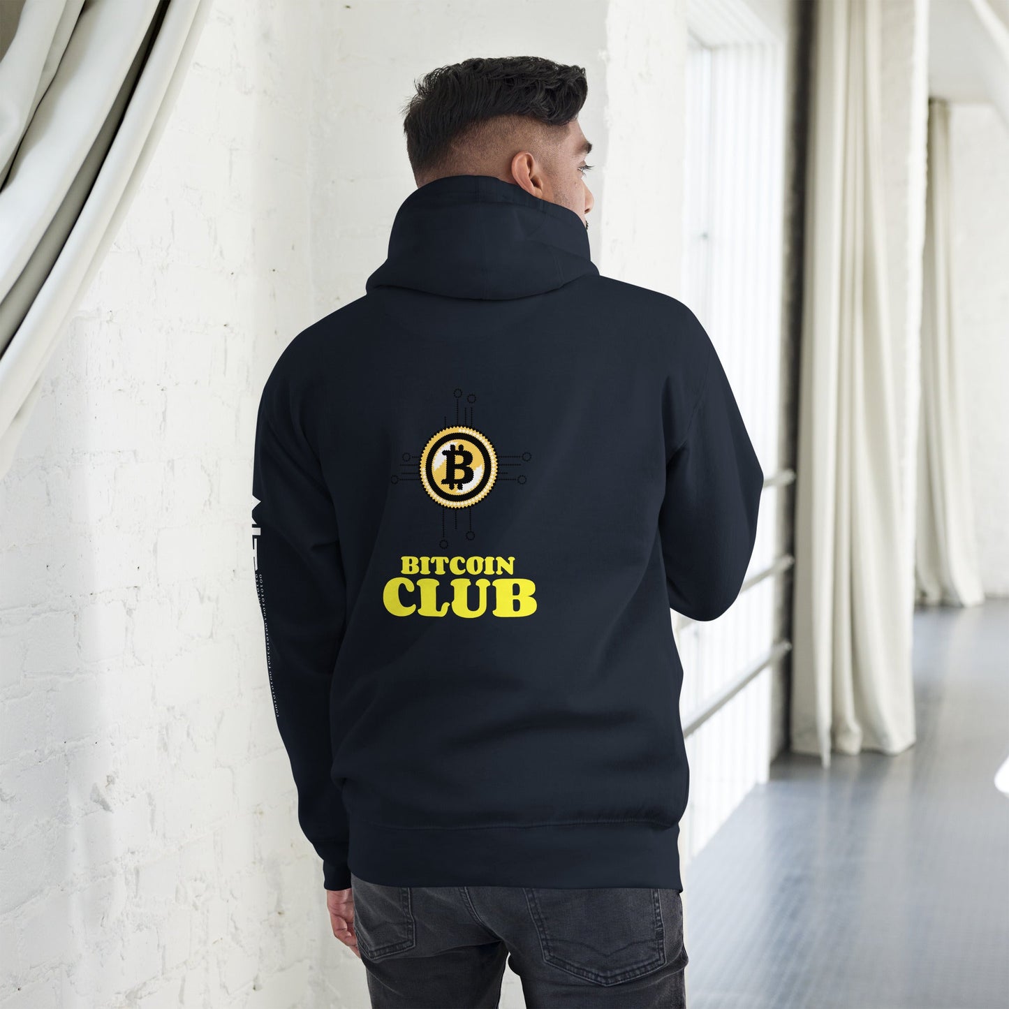 Bitcoin Club V6 - Unisex Hoodie ( Back Print ) by DarkByteGear