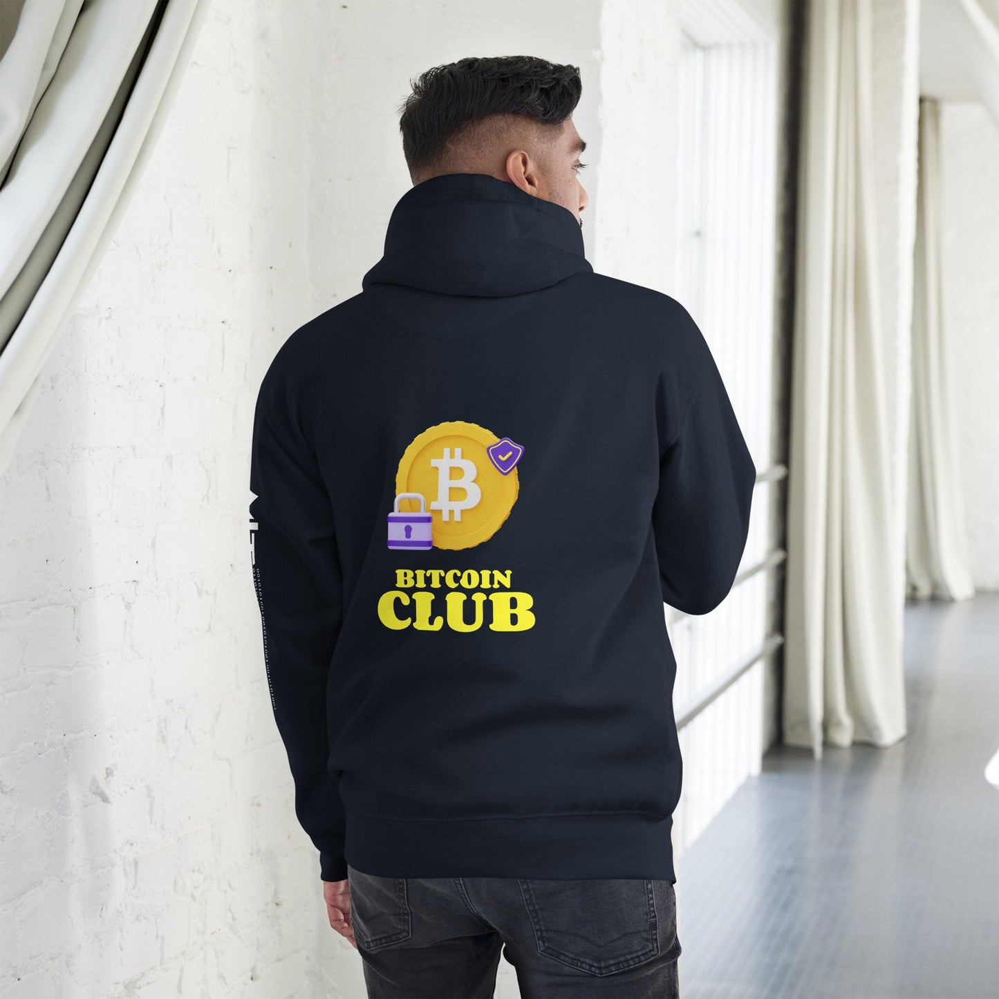 Bitcoin Club V7 - Unisex Hoodie (Back print) by DarkByteGear