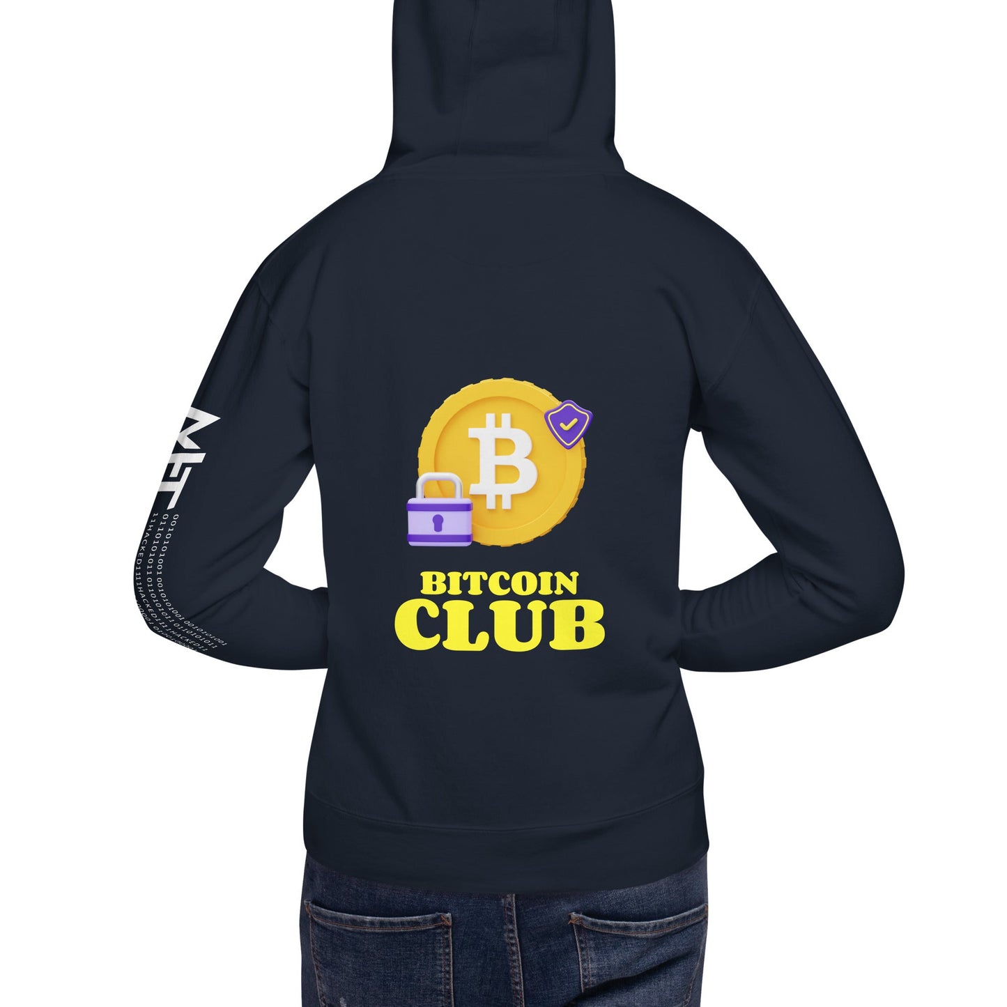 Bitcoin Club V7 - Unisex Hoodie (Back print) by DarkByteGear