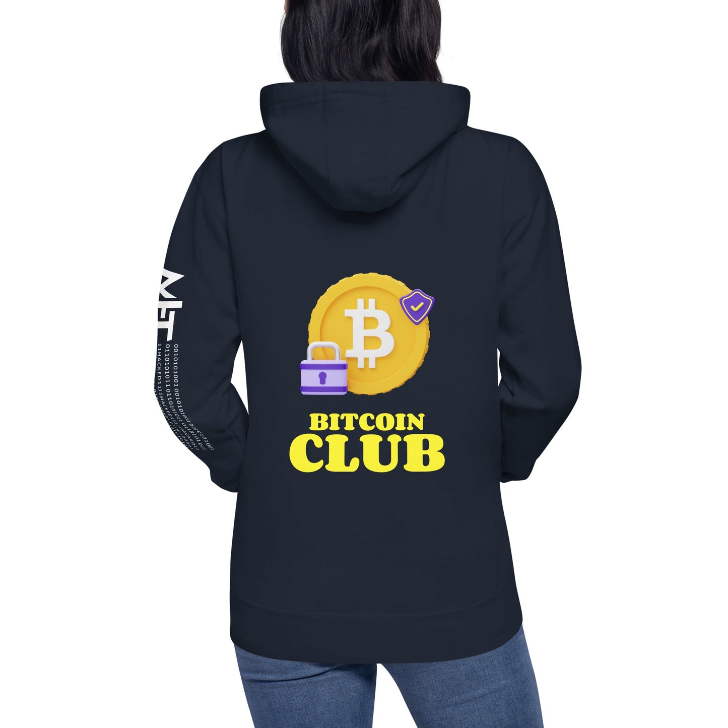 Bitcoin Club V7 - Unisex Hoodie (Back print) by DarkByteGear
