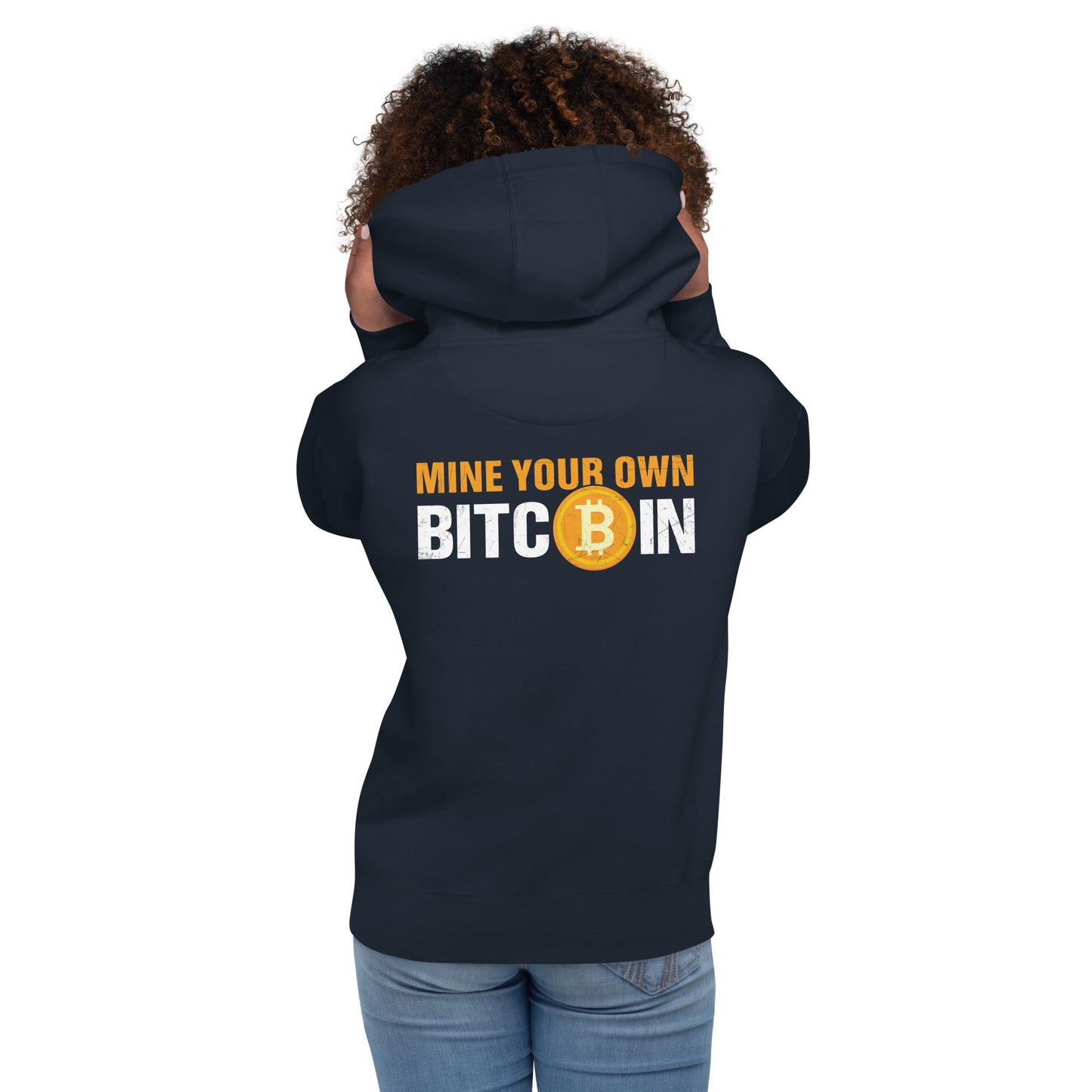 Mind Your Own Bitcoin Unisex Hoodie ( Back Print ) by DarkByteGear