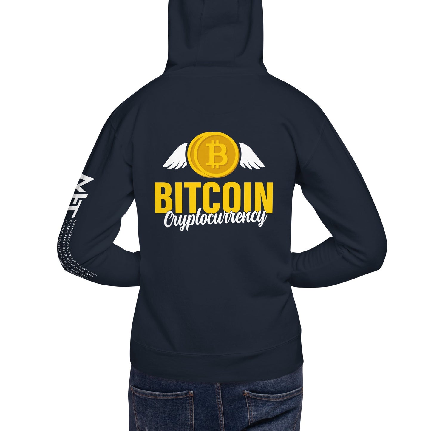 Bitcoin Cryptocurrency - Unisex Hoodie ( Back Print ) by DarkByteGear