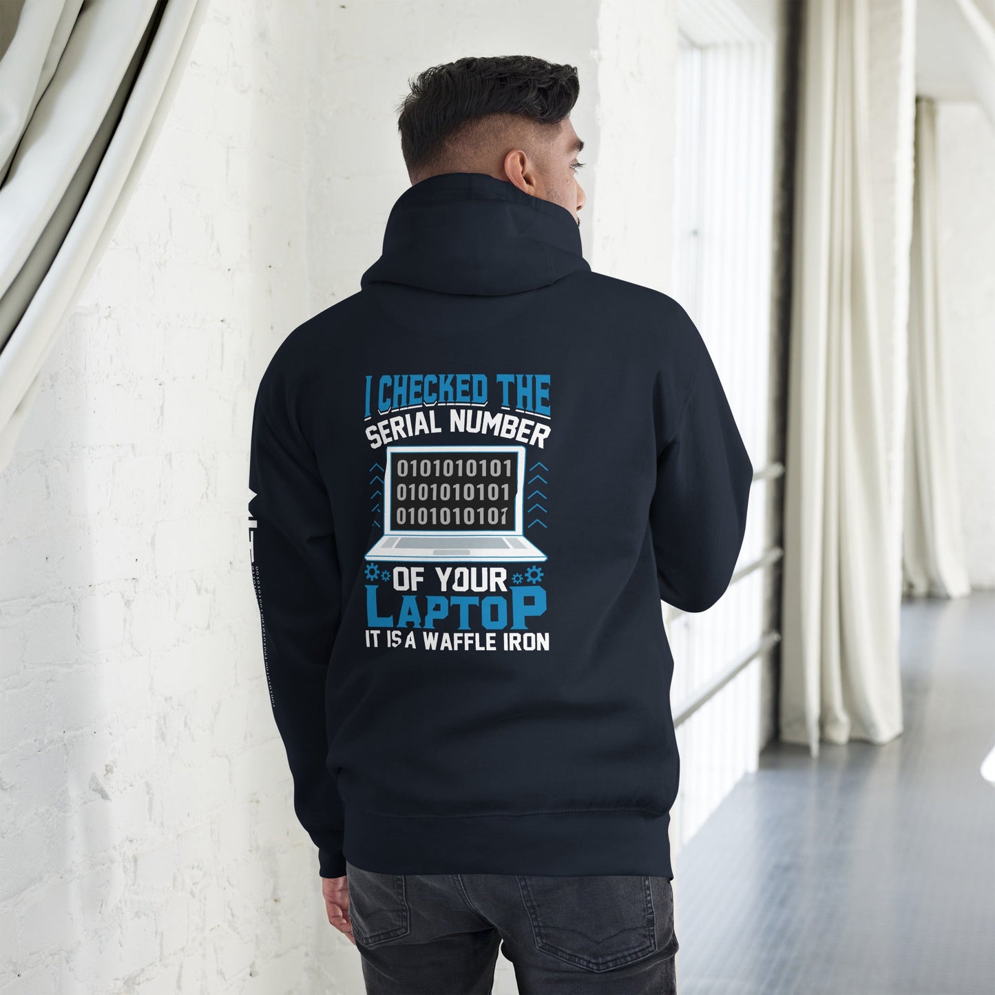 I checked the serial number of your laptop, it is a waffle iron - Unisex Hoodie ( Back Print ) by DarkByteGear