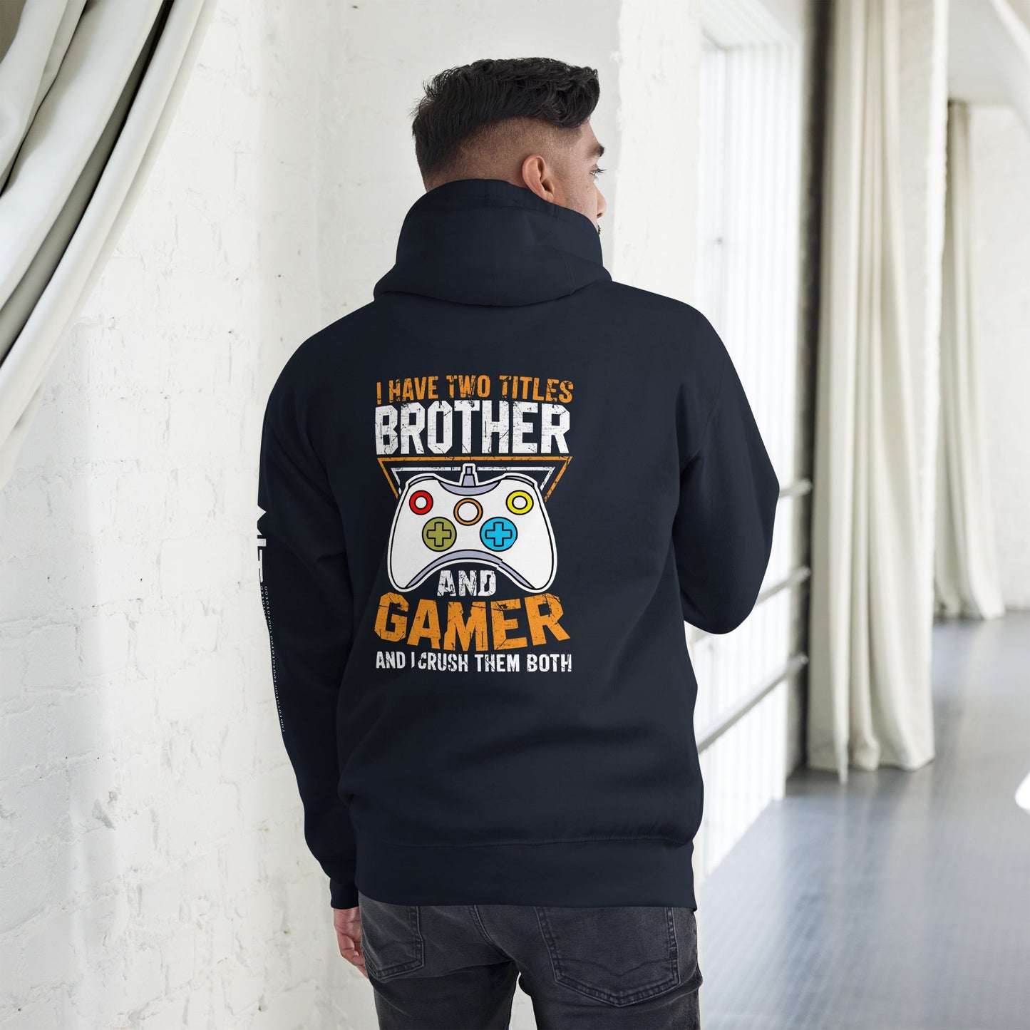 I Have Two Titles - Unisex Hoodie ( Back Print ) by DarkByteGear