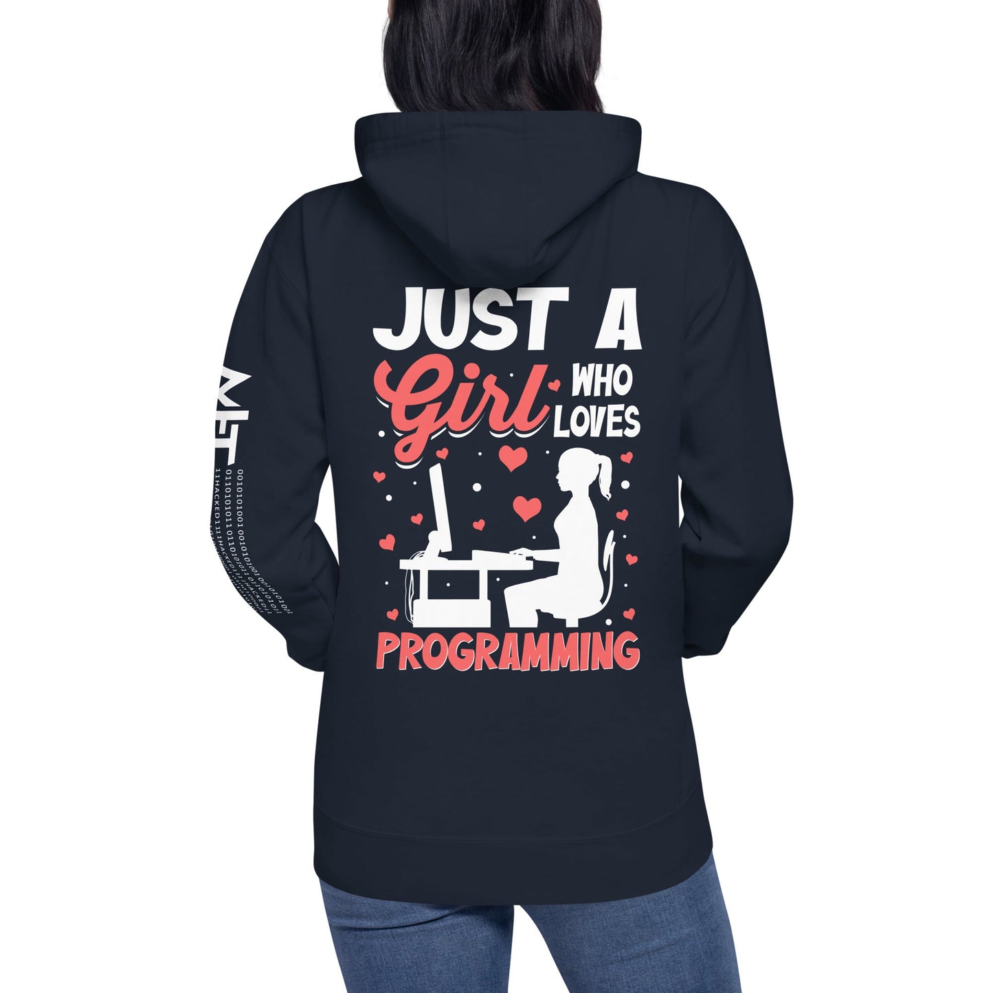 Just a girl who loves programming - Unisex Hoodie ( Back Print ) by DarkByteGear