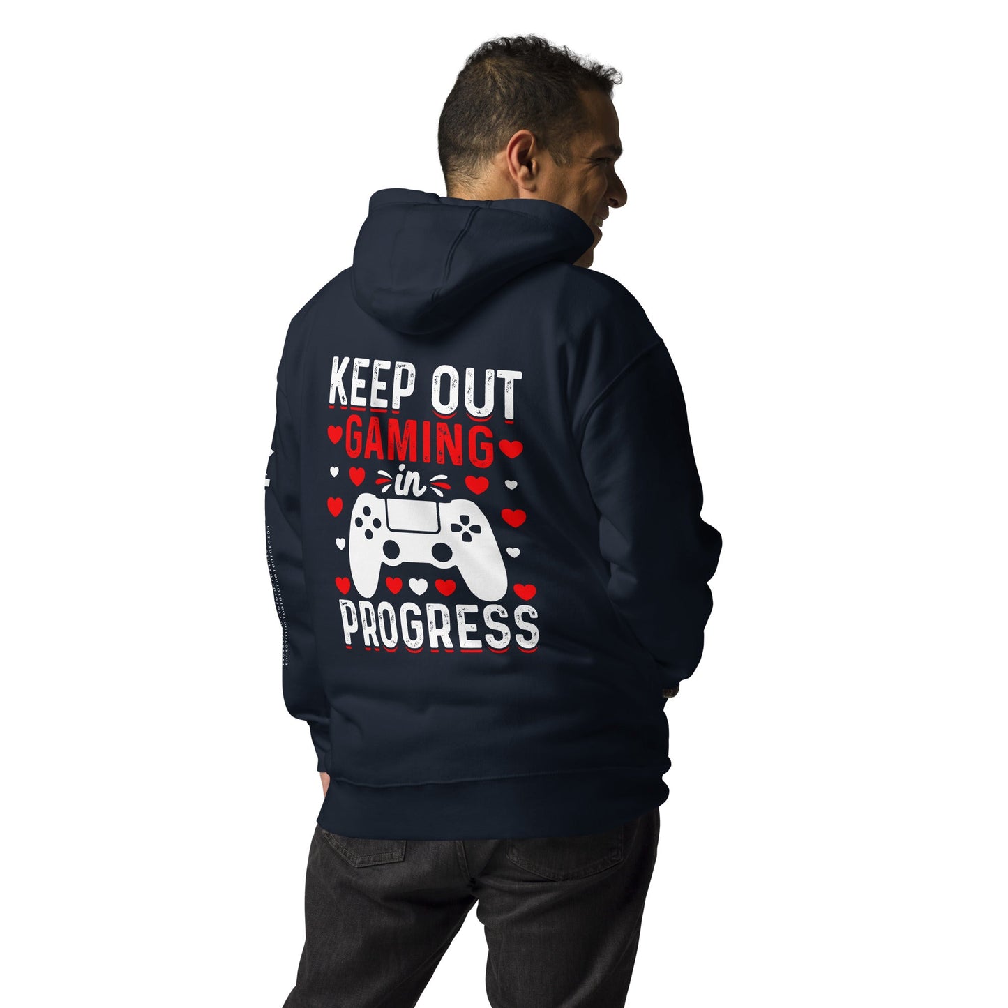 Keep out Gaming in Progress Unisex Hoodie ( Back Print ) by DarkByteGear