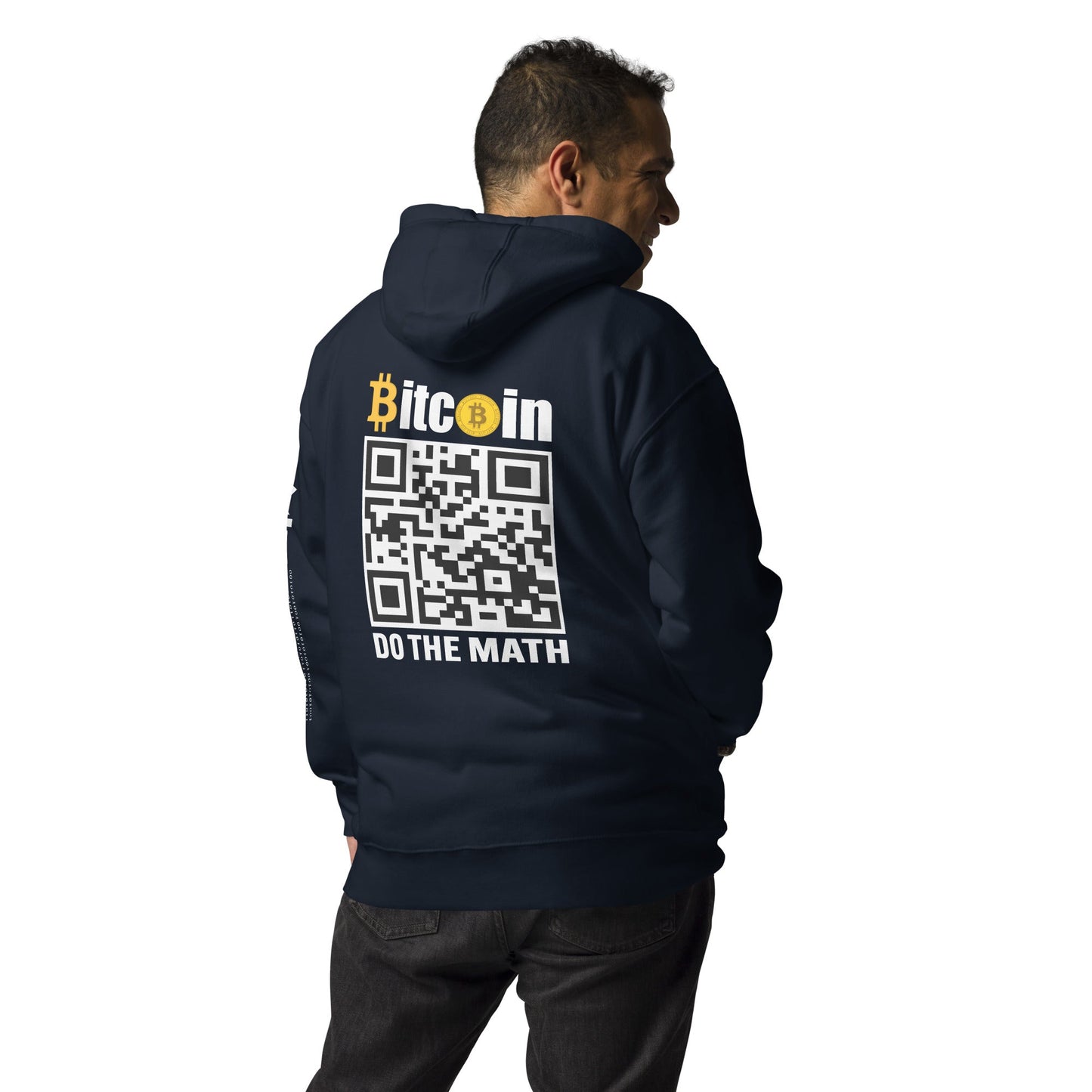Bitcoin Do the math Unisex Hoodie ( Back Print ) by DarkByteGear