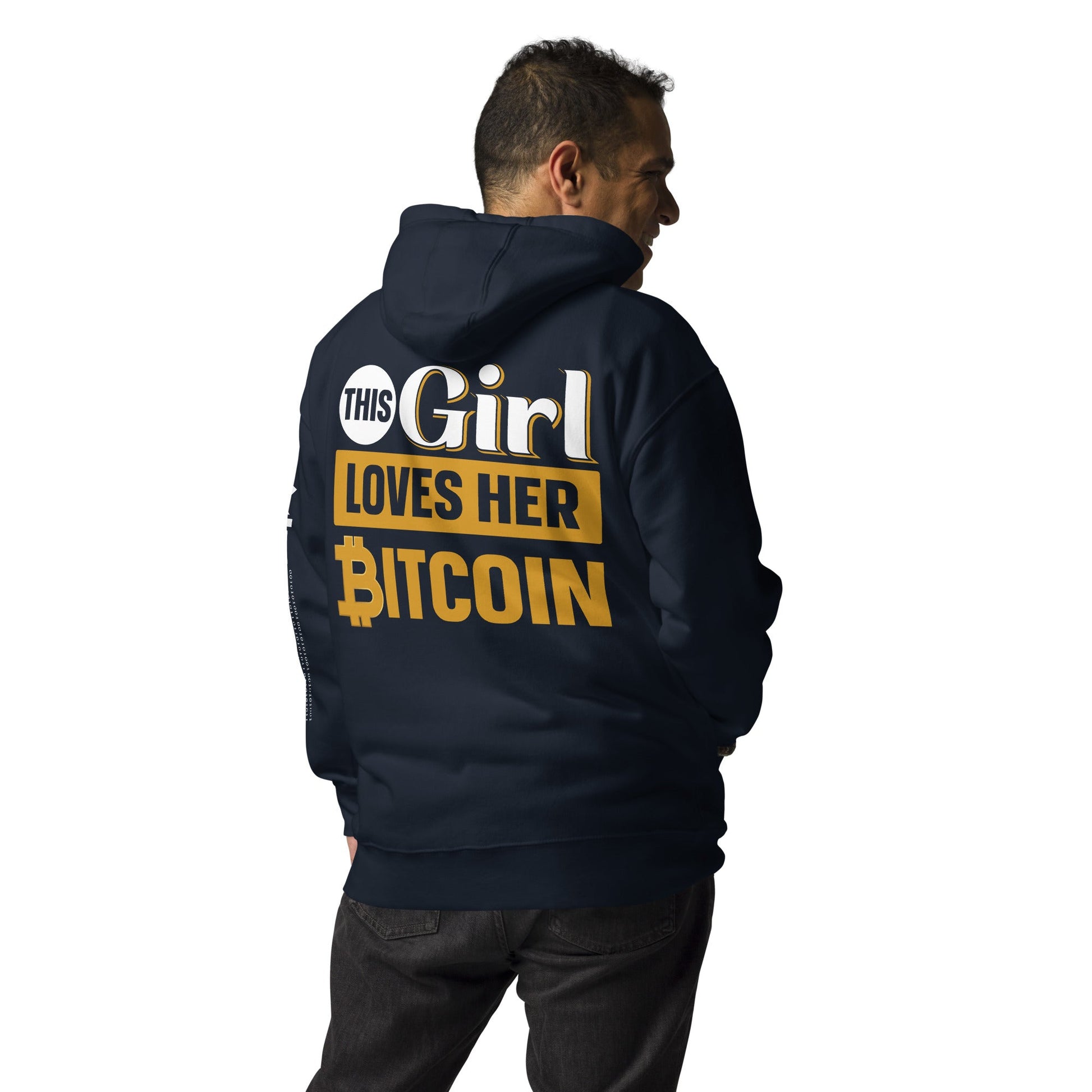 This Girl love her Bitcoin Unisex Hoodie ( Back Print ) by DarkByteGear