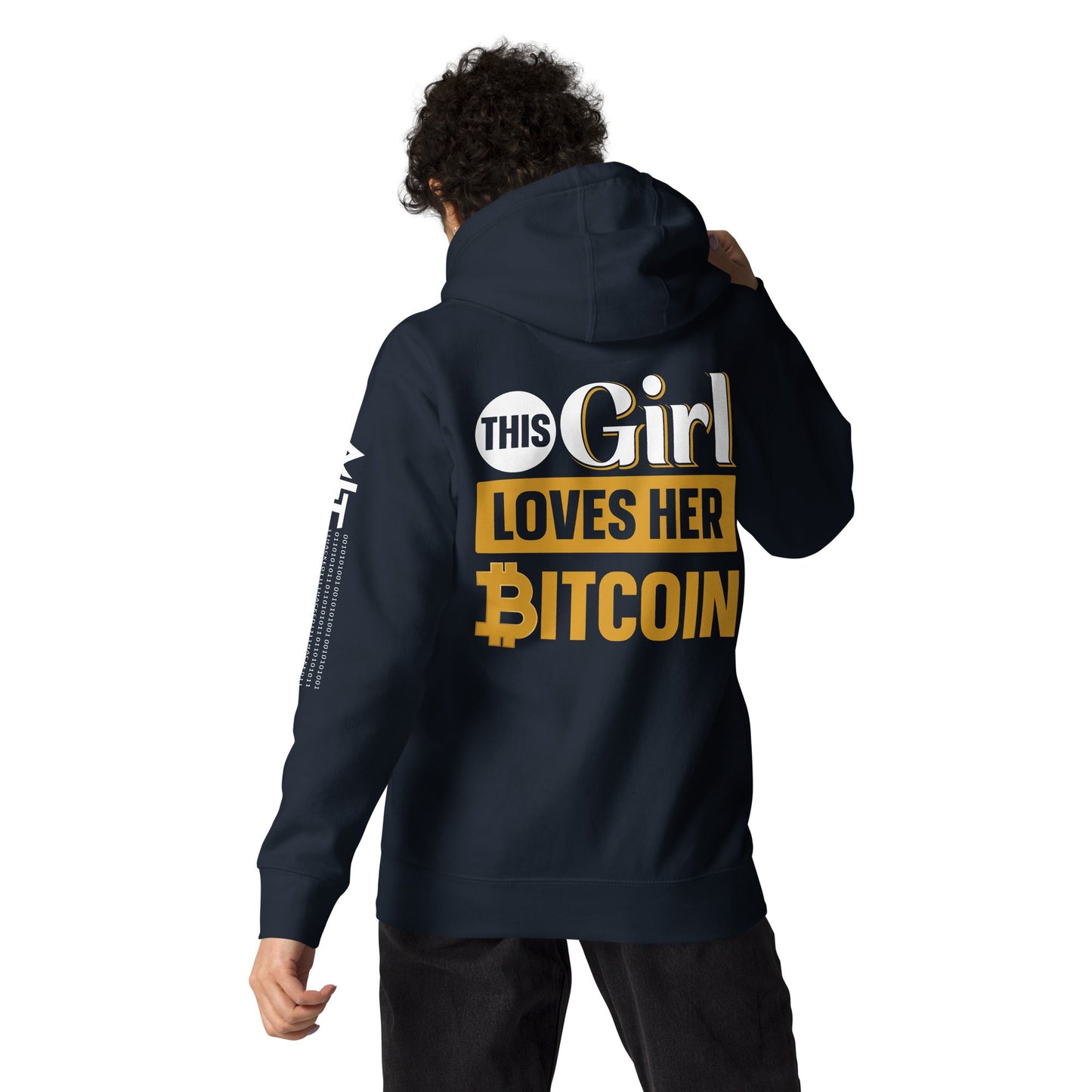 This Girl love her Bitcoin Unisex Hoodie ( Back Print ) by DarkByteGear